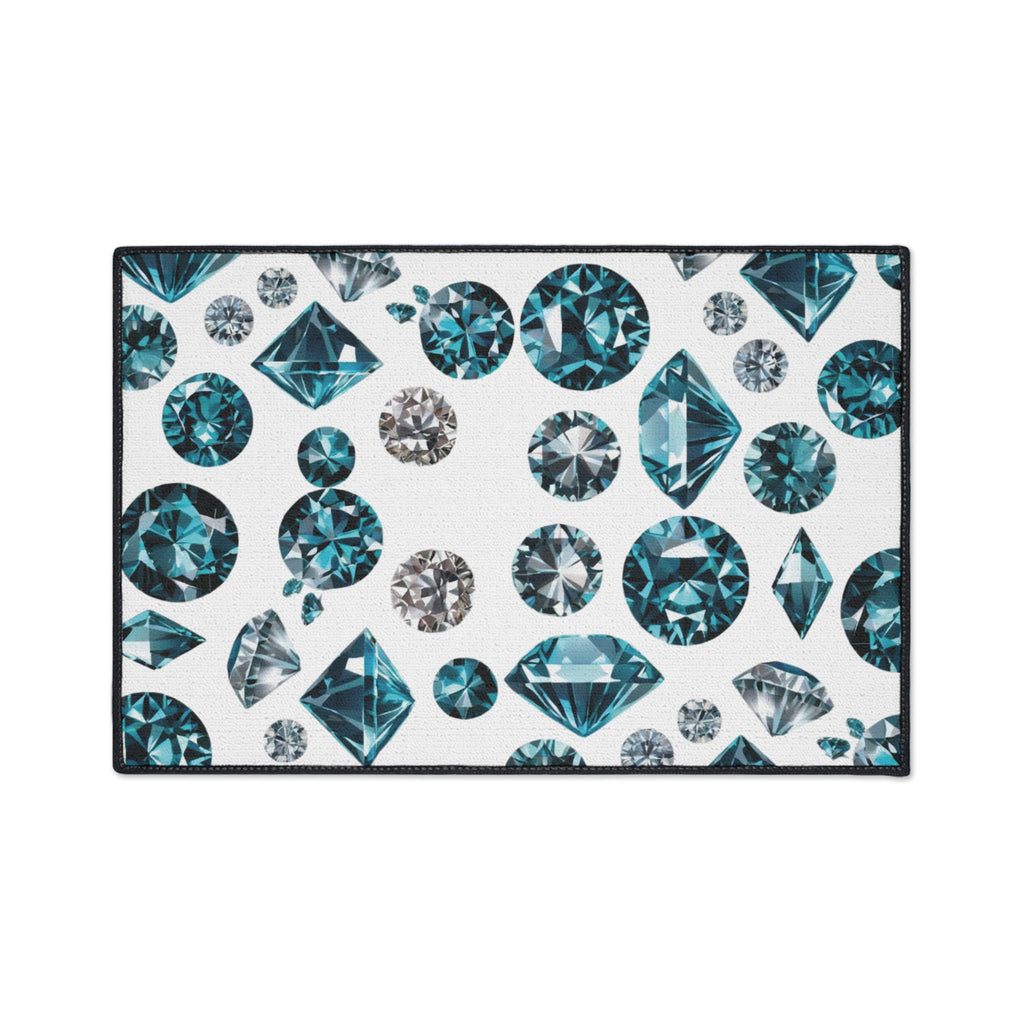 Floor Mat - Beautiful Diamond Design - White Background - Gift Giving Idea 