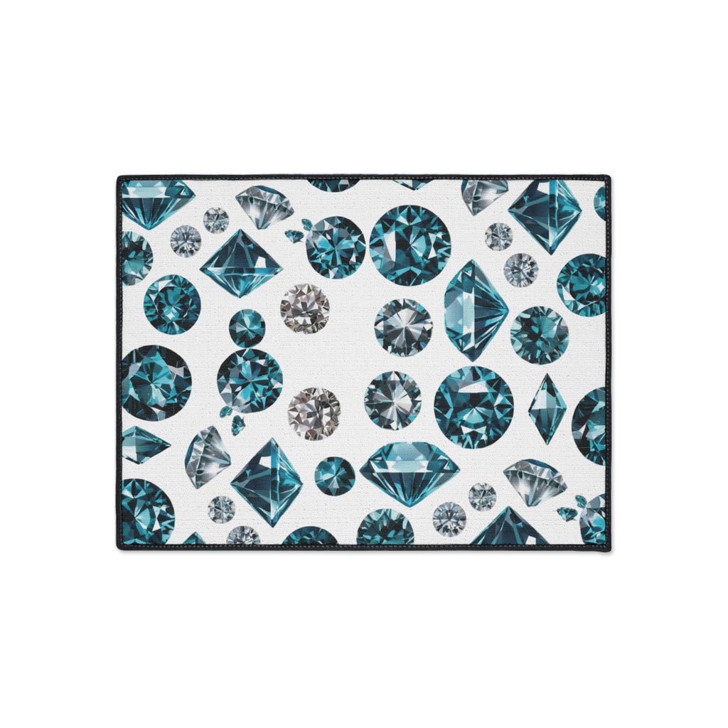 Floor Mat - Beautiful Diamond Design - White Background - Gift Giving Idea