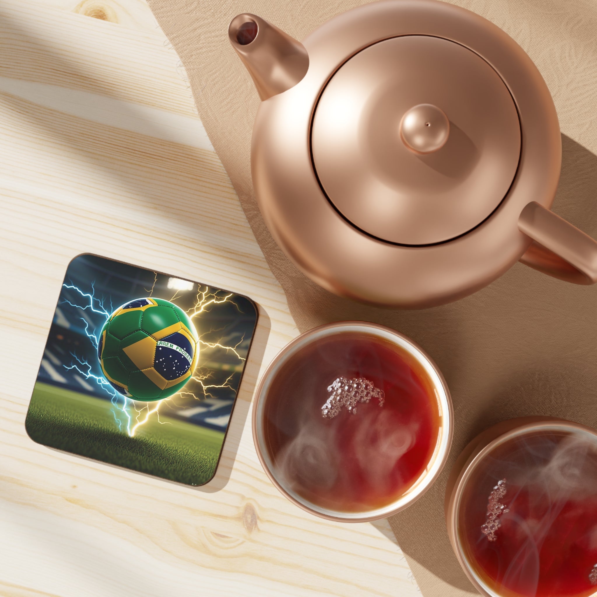 Porta-copos de papelão com tema de futebol - Design relâmpago para fãs de esportes