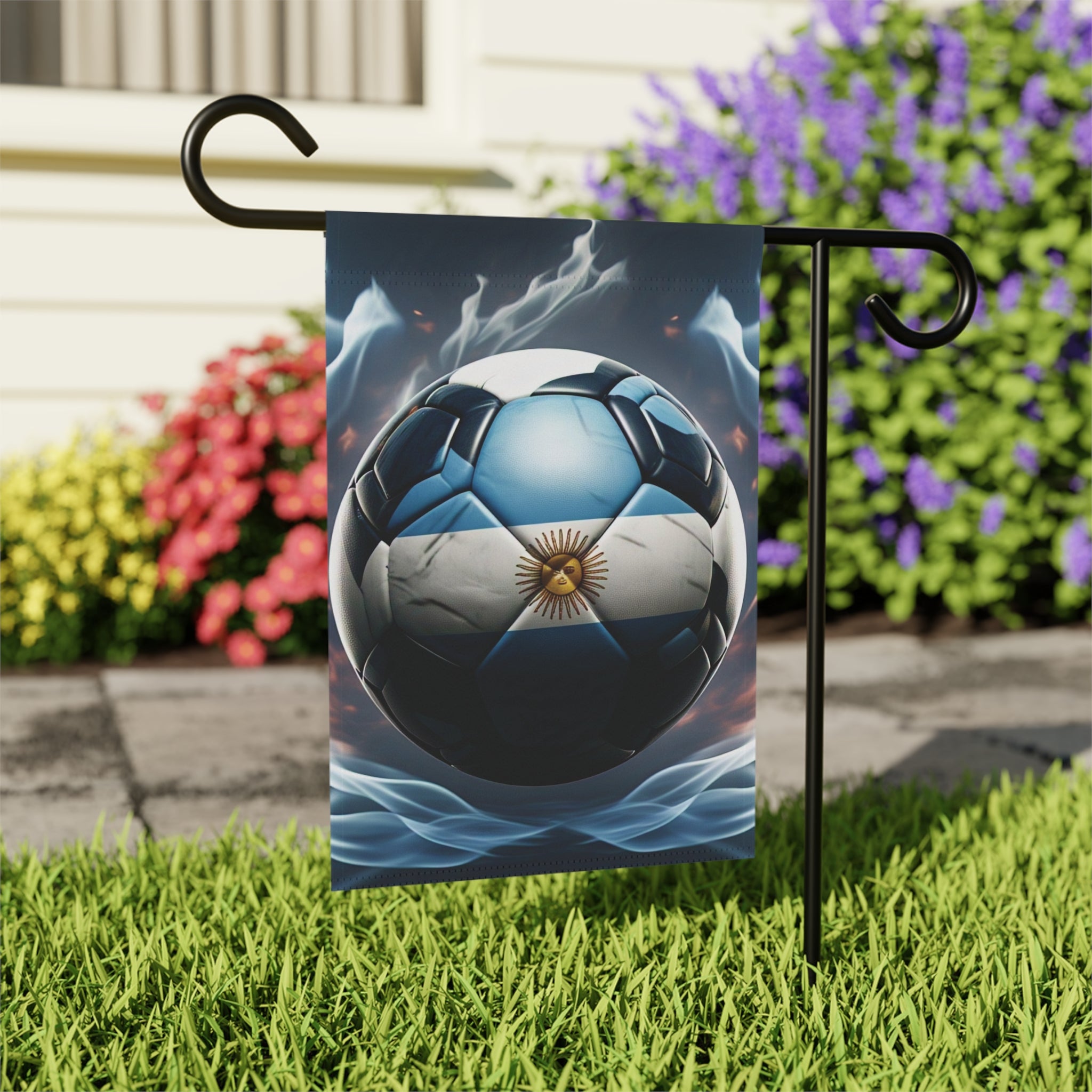 Argentina Soccer Ball Garden Flag – Football Fan Garden Banner