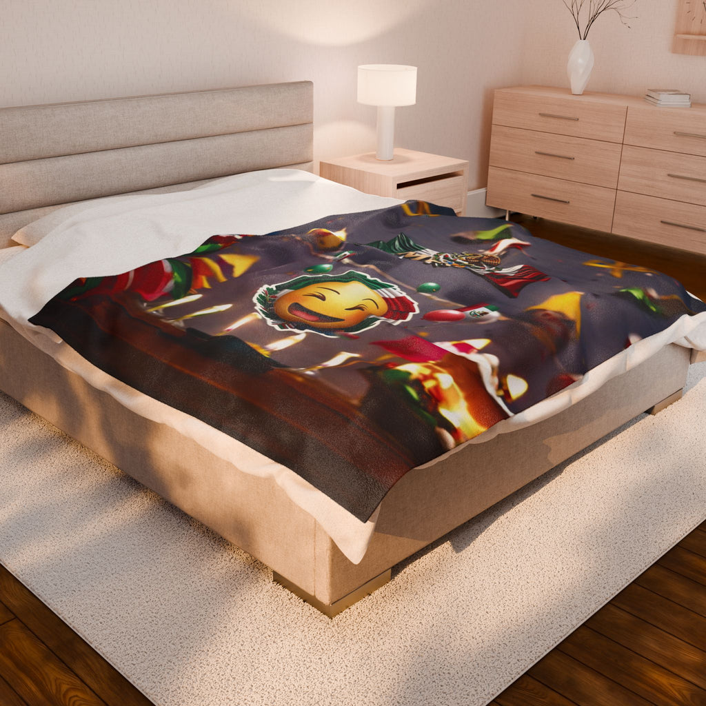 Manta de terciopelo con temática mexicana: diseño festivo para reuniones y festividades acogedoras