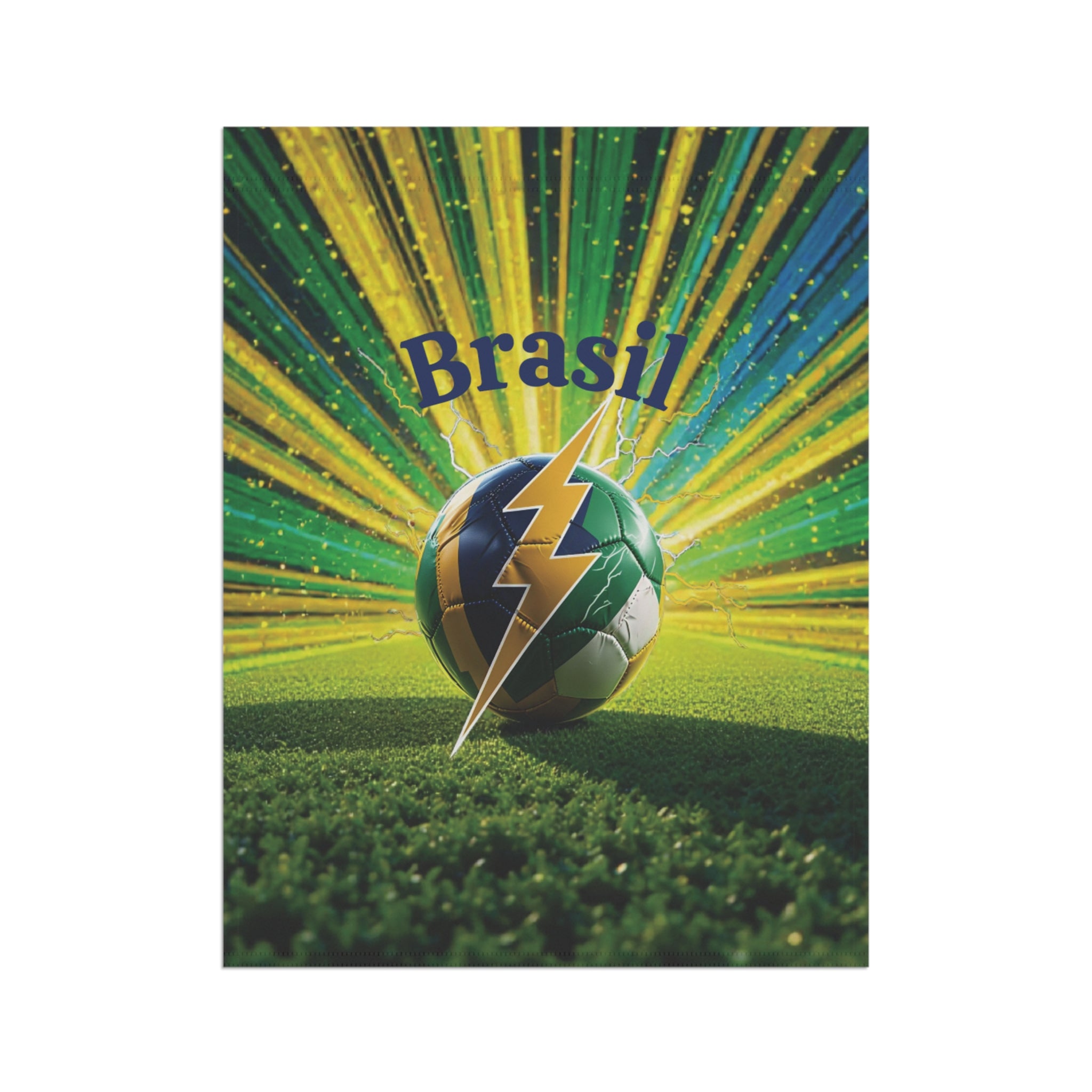 Brazil Soccer Garden Flag — Brasil Football Lightning Ball House Banner