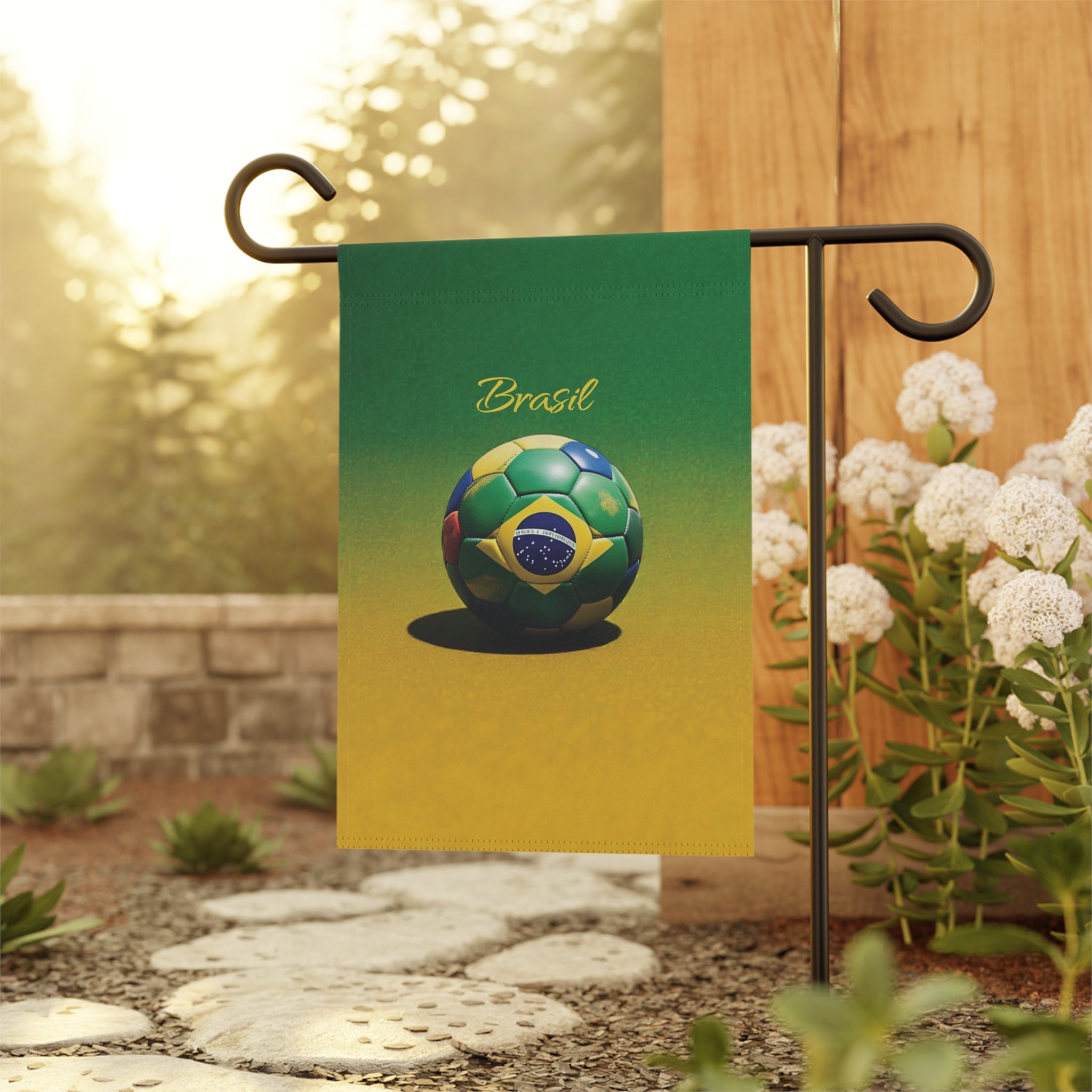 Brasil Soccer Garden Flag — Brazil Football Ball Garden Banner