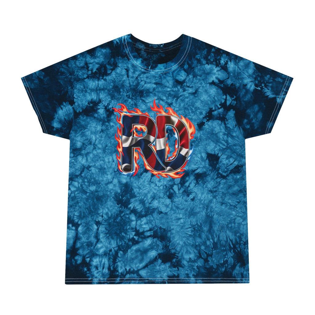 Camiseta con estampado tie-dye de llamas de República Dominicana: camiseta unisex informal y vibrante