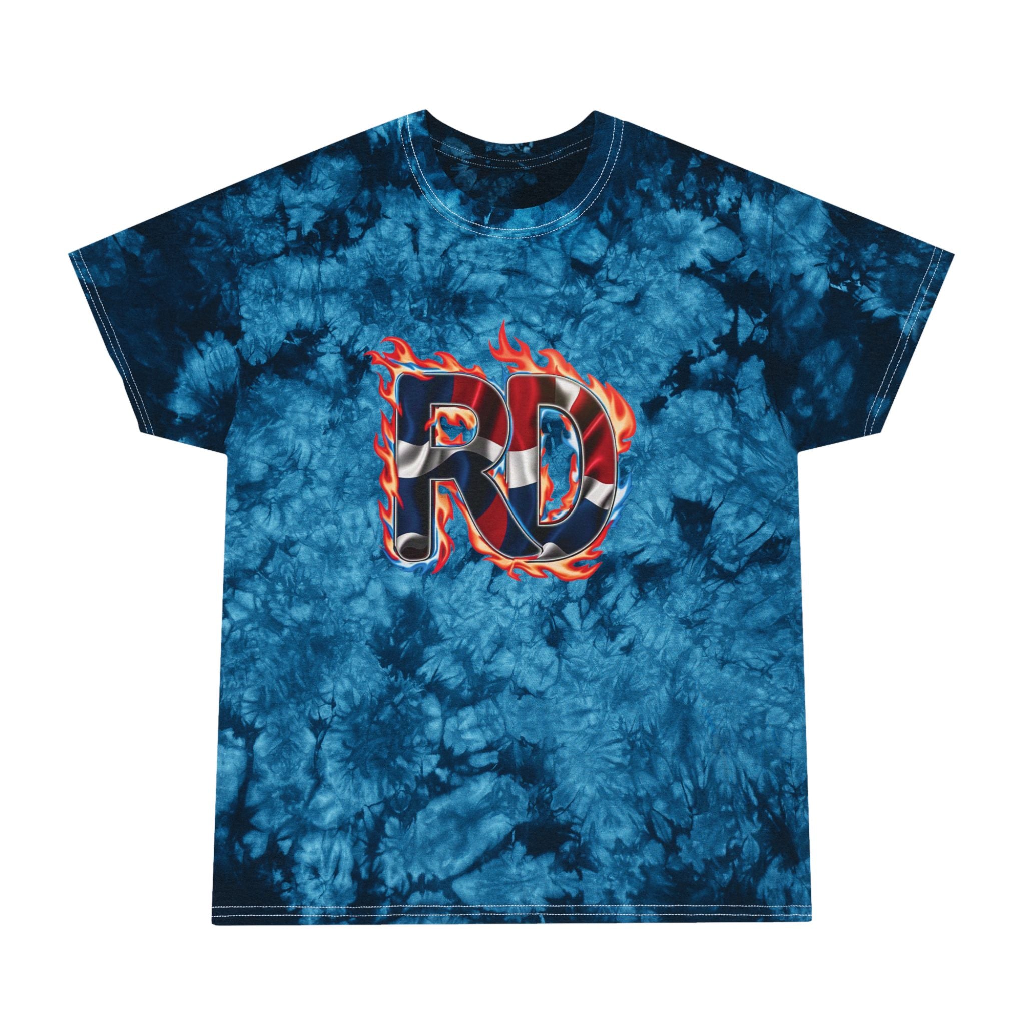 Camiseta con estampado tie-dye de llamas de República Dominicana: camiseta unisex informal y vibrante