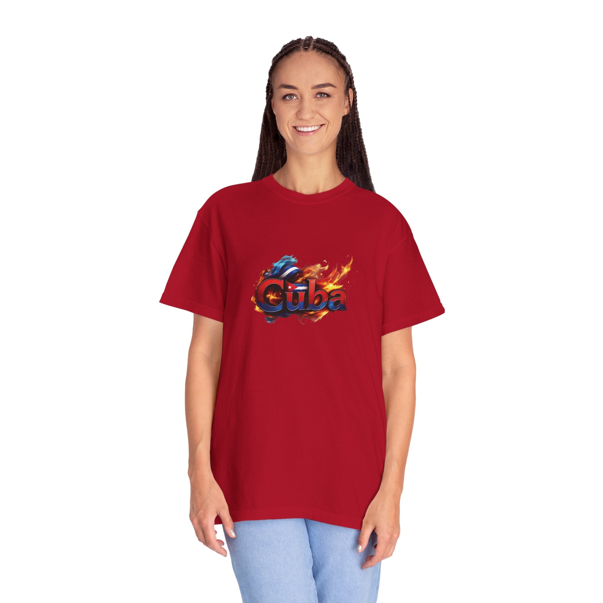 Camiseta teñida con llama cubana
