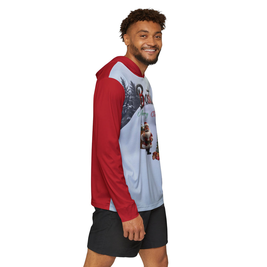 Boston Merry Christmas Hoodie - Men's Holiday Sports Warmup