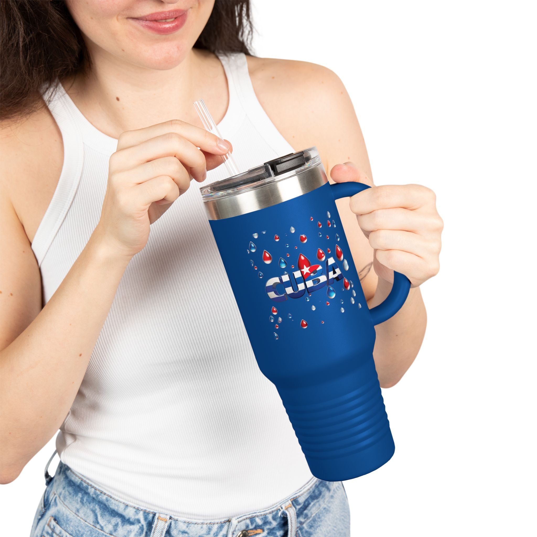 Taza de viaje con temática cubana 40 oz