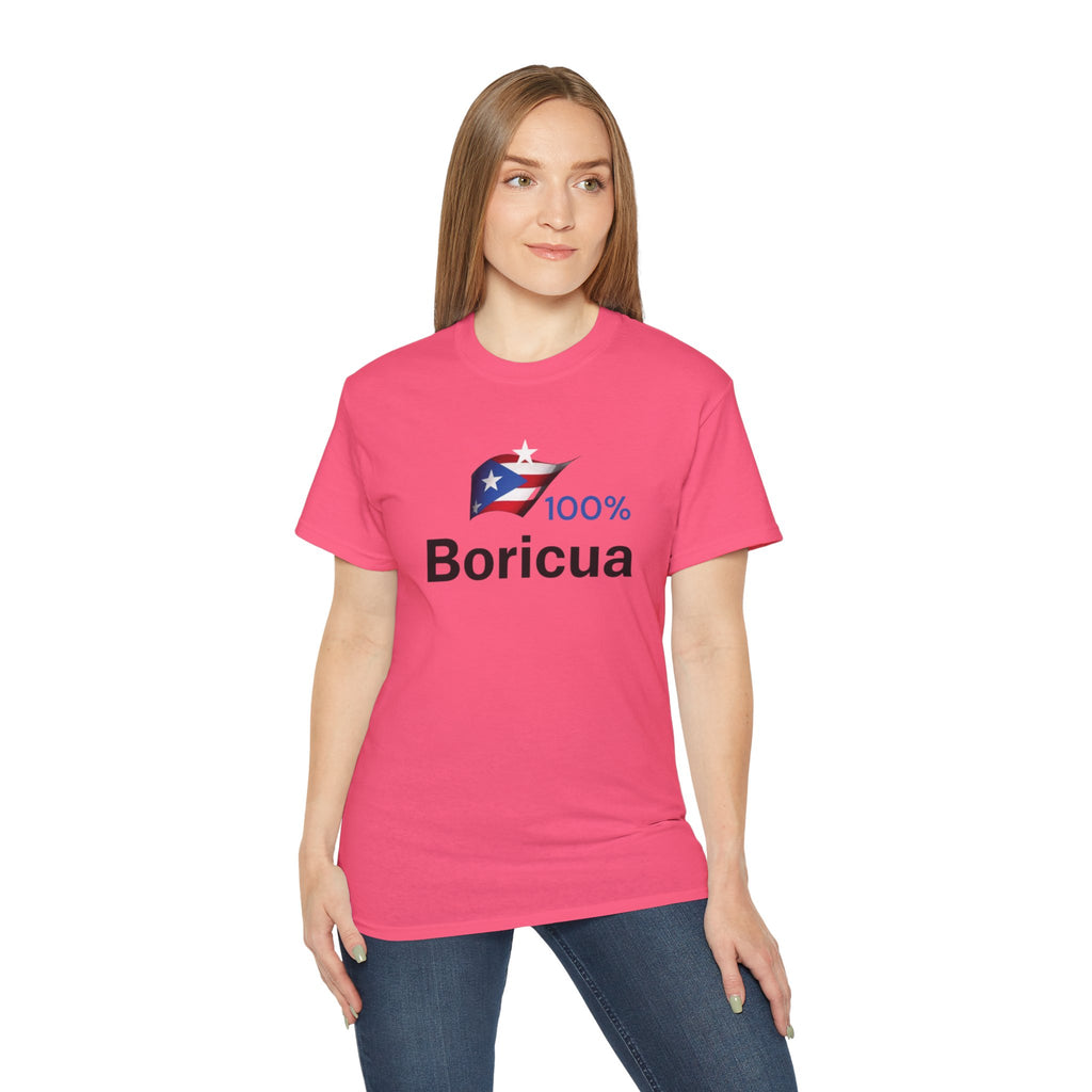 100% Boricua Unisex Ultra Cotton Tee - Celebrating Puerto Rican Pride