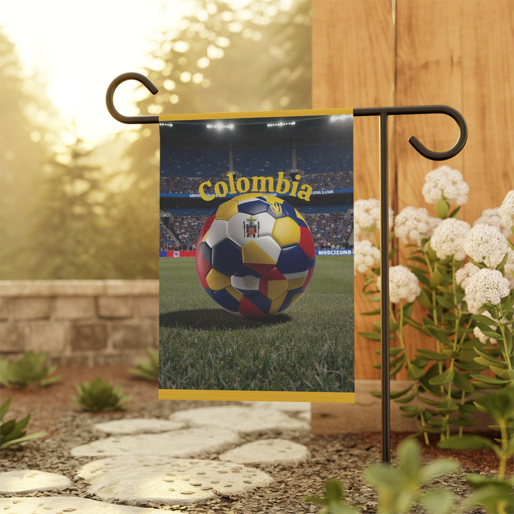 Colombia Soccer Garden Flag — Stadium Soccer Ball Banner