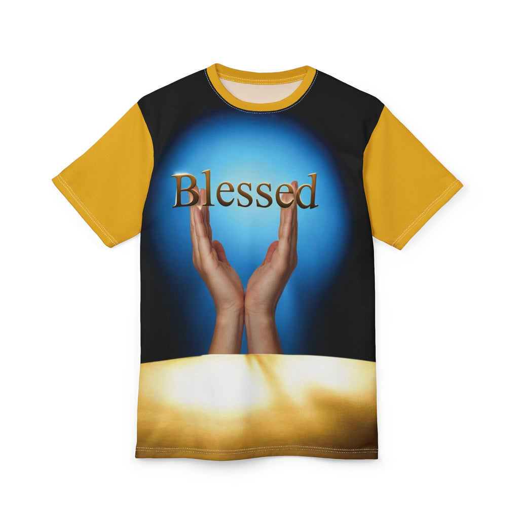 'Blessed' Unisex Cut &amp; Sew Tee - Perfect for Casual Wear, Gifts, Faith-Inspired Fashion, Everyday Comfort, Spiritual Celebrations