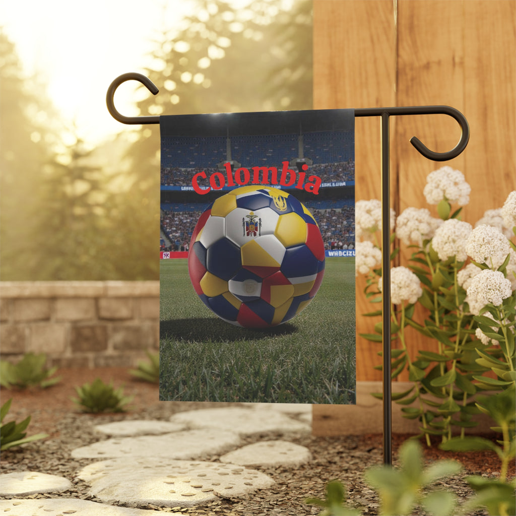 Colombia Soccer Garden Flag — Stadium Soccer Ball House Banner