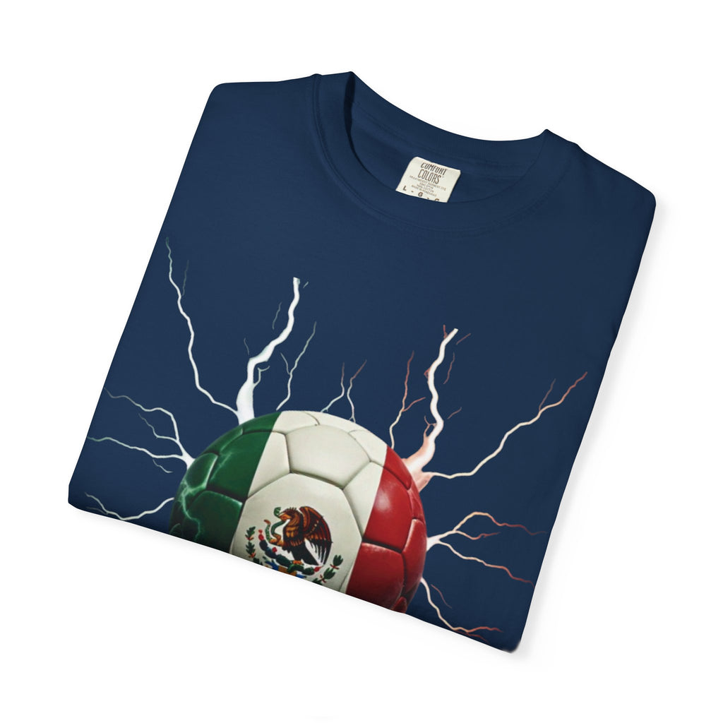 Mexico Unisex Soccer T-Shirt: Electric Garment-Dyed Design for Fans