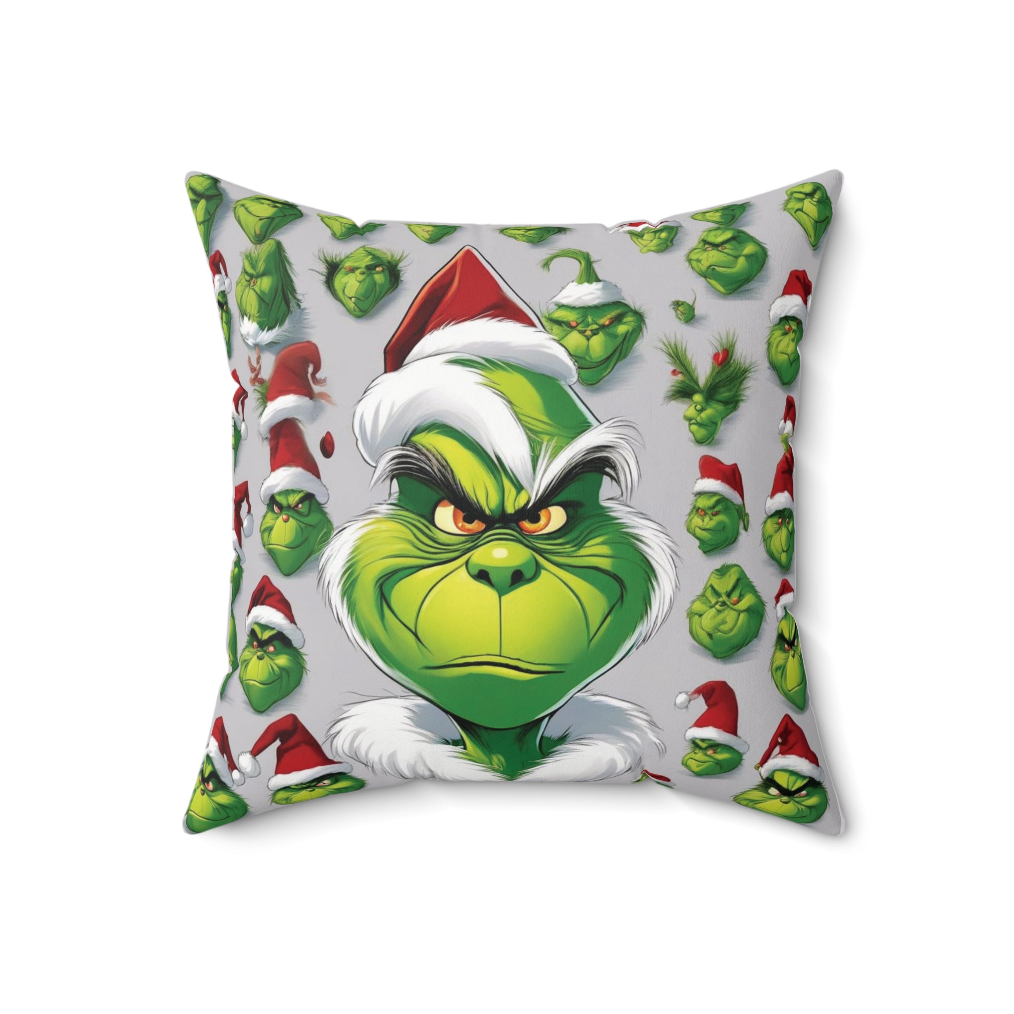 Grinch Face Pillow