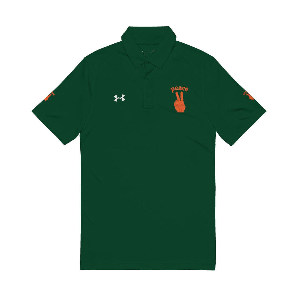 Peace Symbol Embroidered Men's Polo Shirt | Casual Wear, Gift for Him, Sportswear, Summer Fashion, Dad Gift