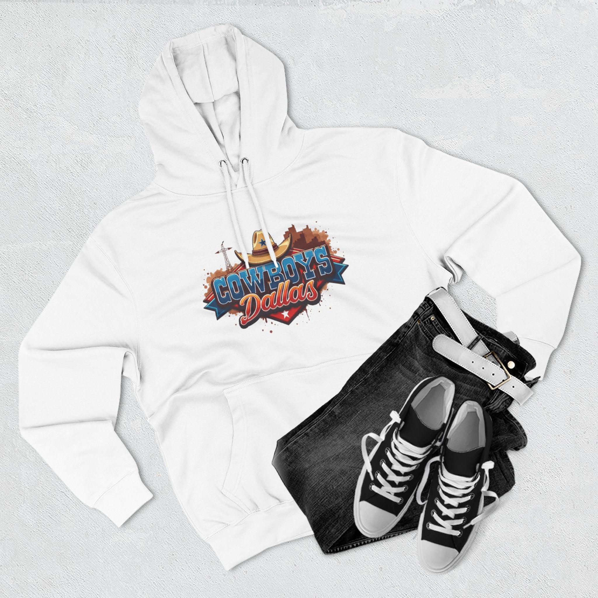 Dallas Three-Panel Fleece Hoodie, sweatshirt, clothing, cozy hoodie, for gift winter wear 
