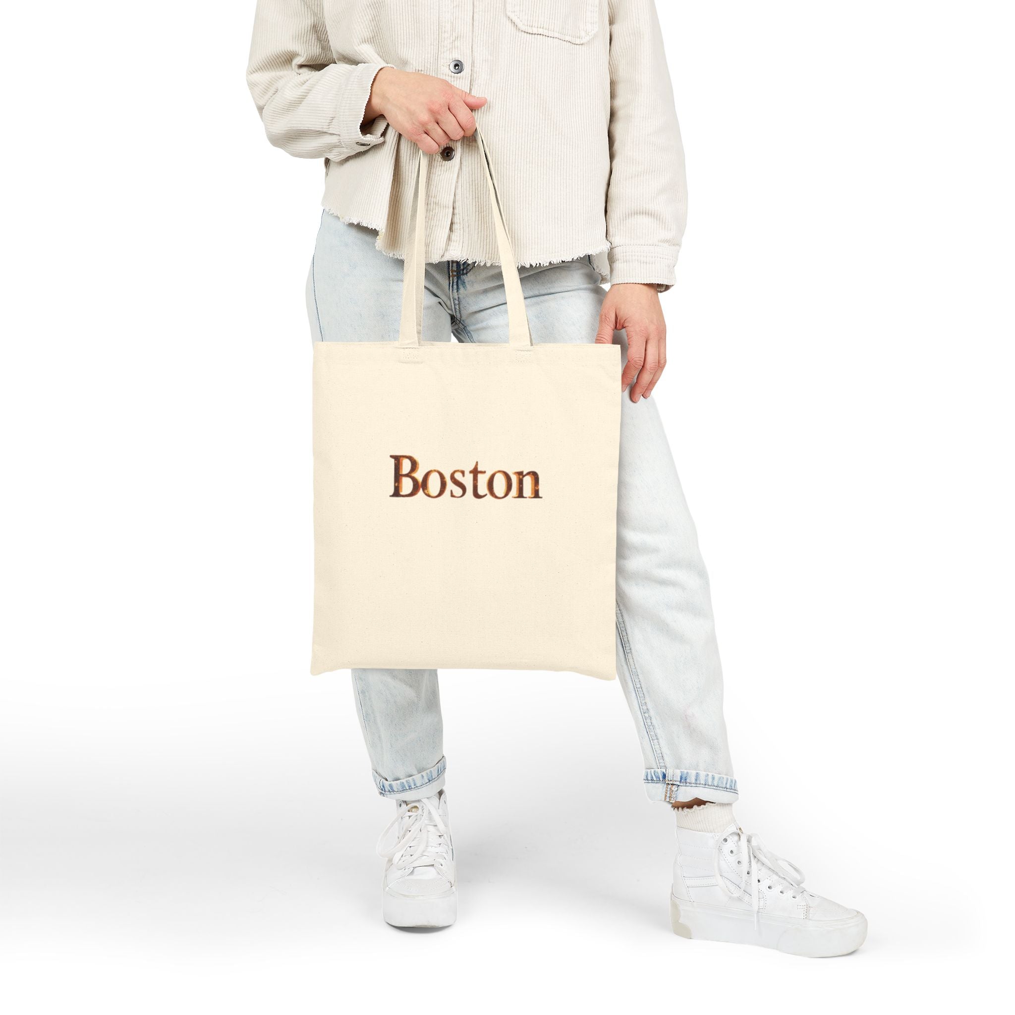Boston Canvas Tote Bag — Classic City Lettering Tote