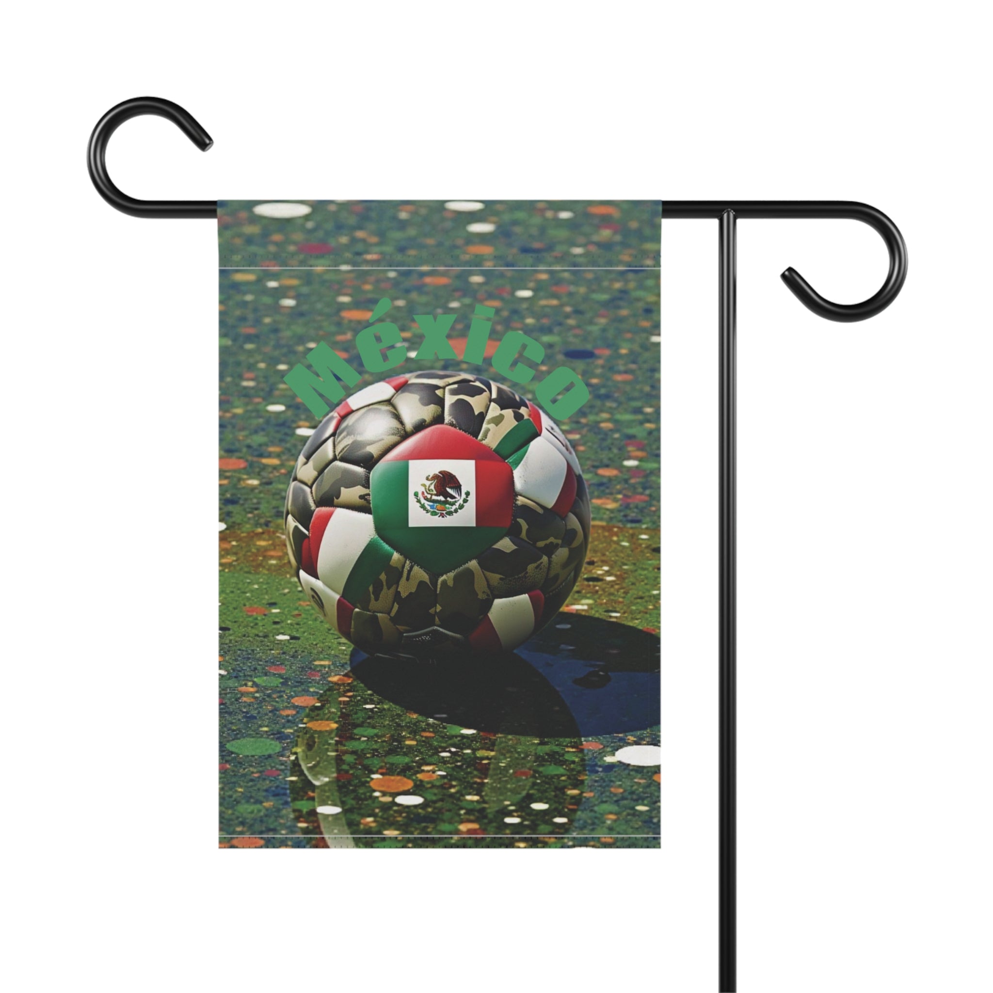 Mexico Soccer Ball Garden Flag — Patriotic Football Garden & House Banner