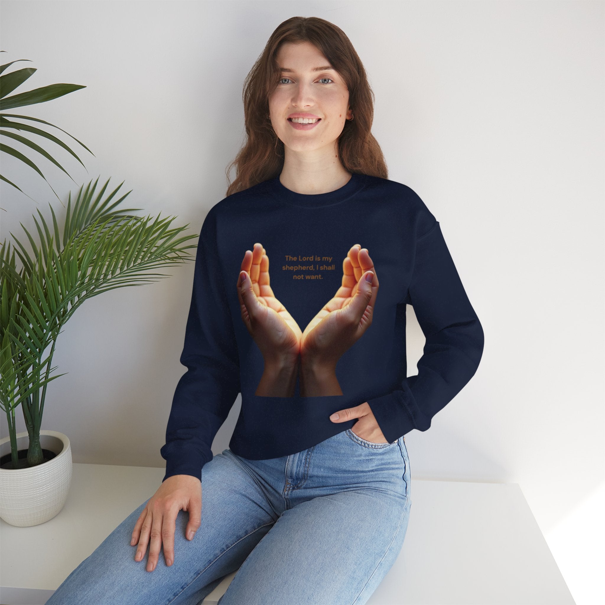 Heartfelt Hands Crewneck Sweatshirt, Inspirational Sweatshirt, Gift for Friends, Cozy Layer, Intention Sweatshirt, Relaxed Fit