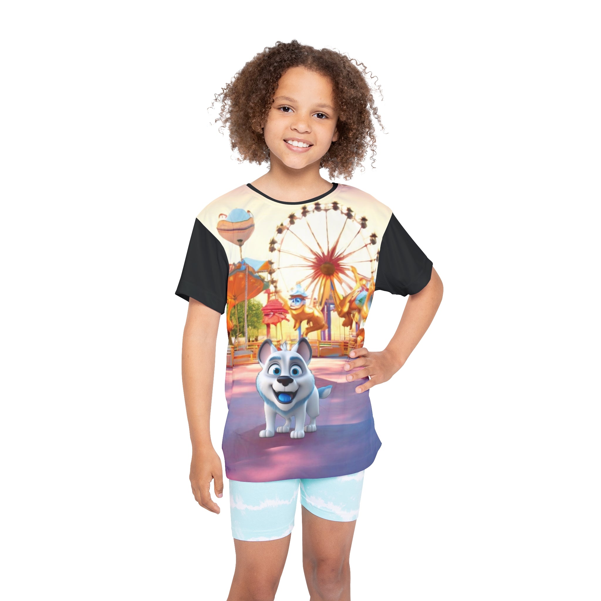 Kids T-Shirt Happy Dog Amusement Park Gift 
