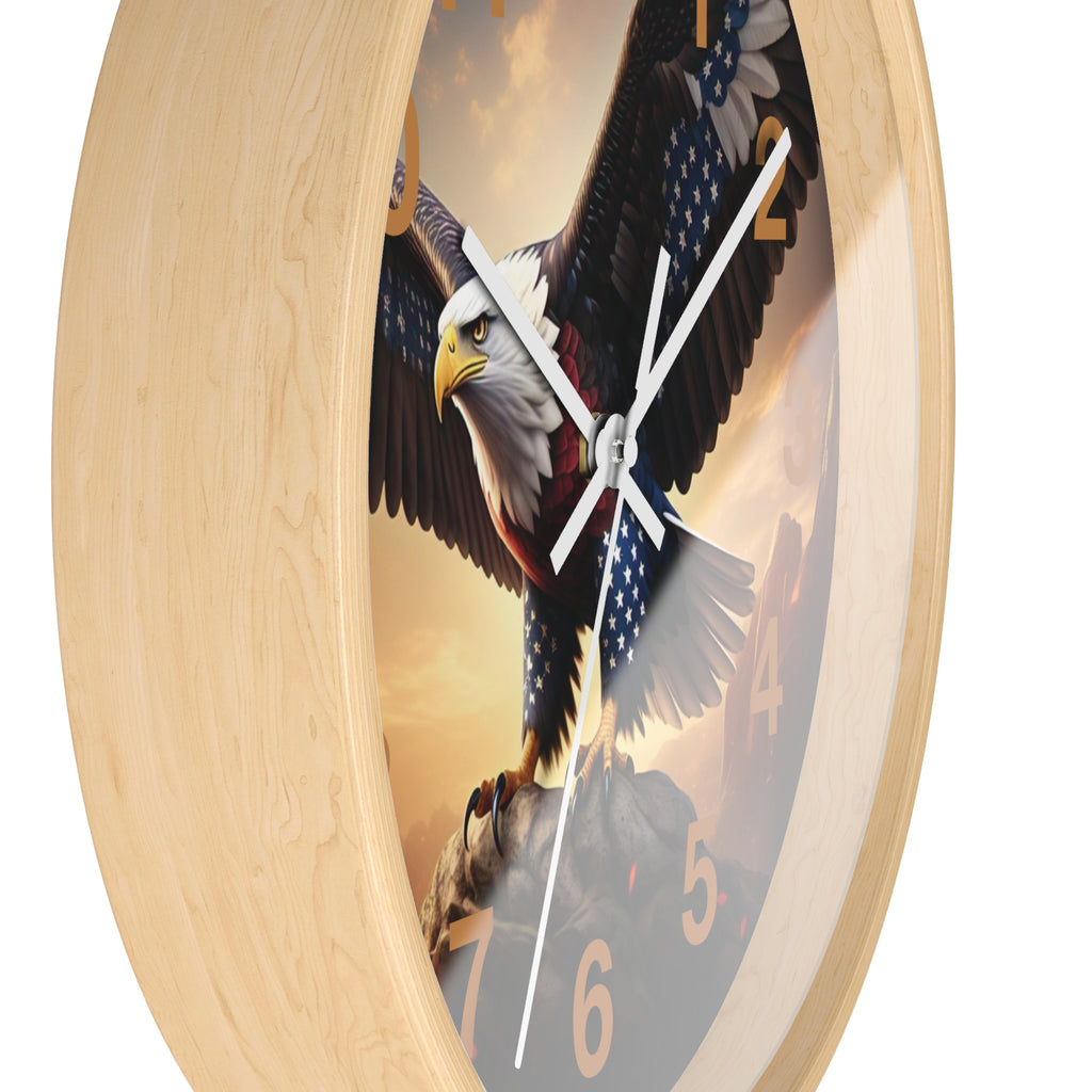 Patriotic Eagle Wall Clock - Bold American Spirit Decor