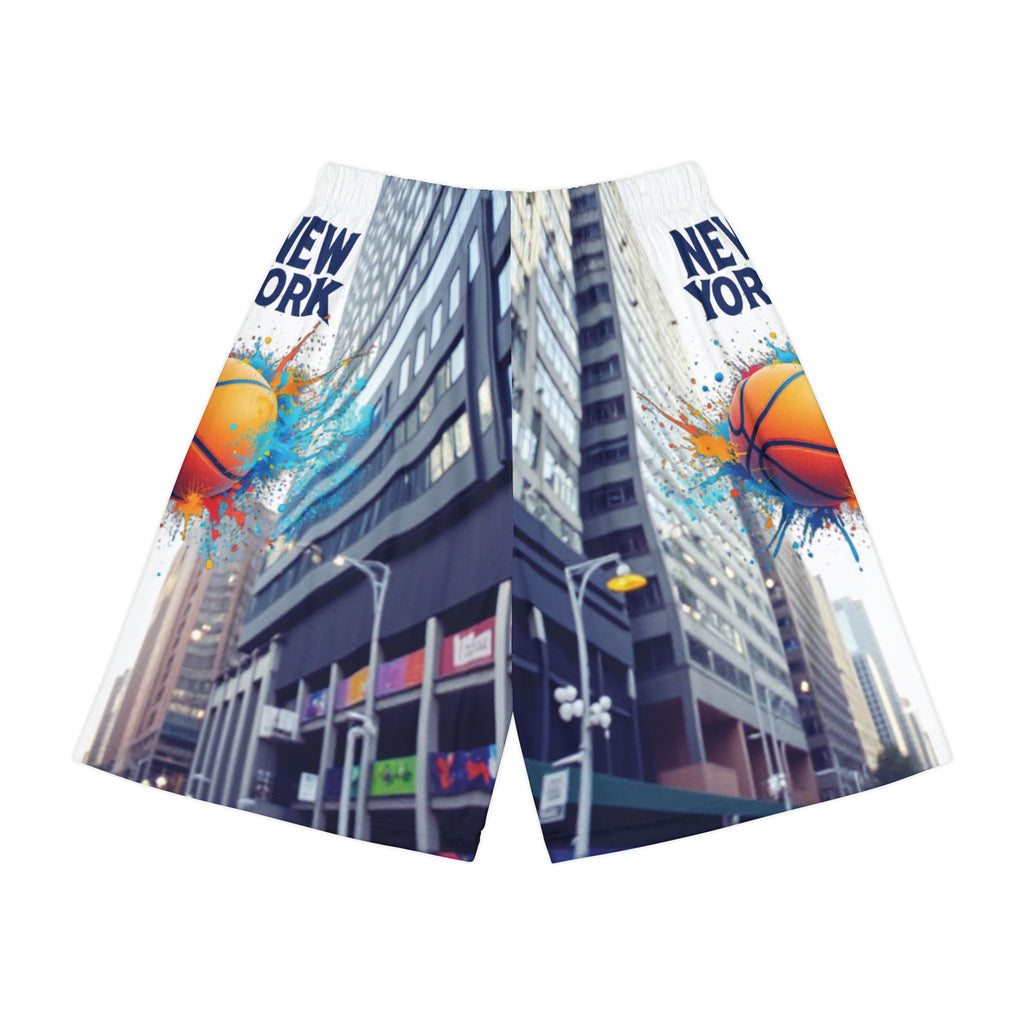 New York Basketball Cityscape Sports Shorts — Men’s Athletic AOP