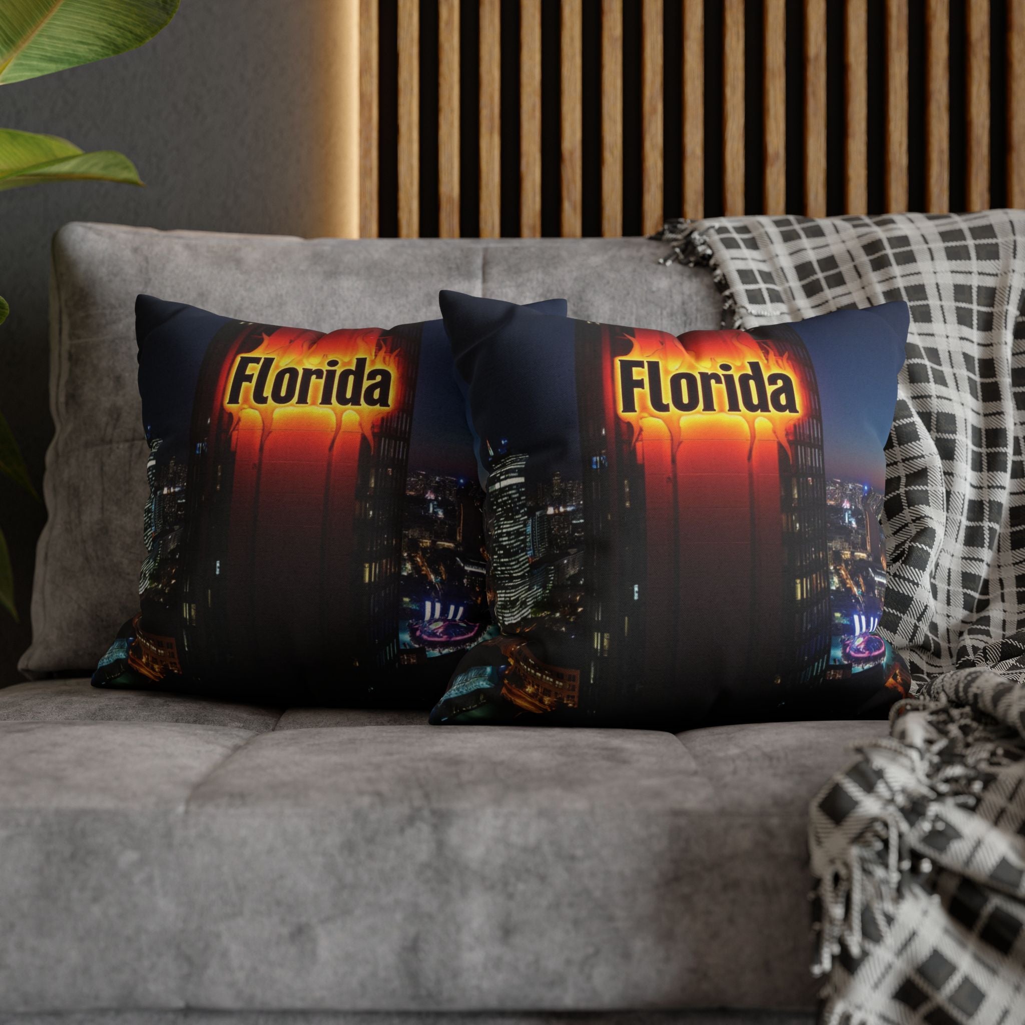 "Florida Night" Decorative Cushion - Urban Style and Sunset