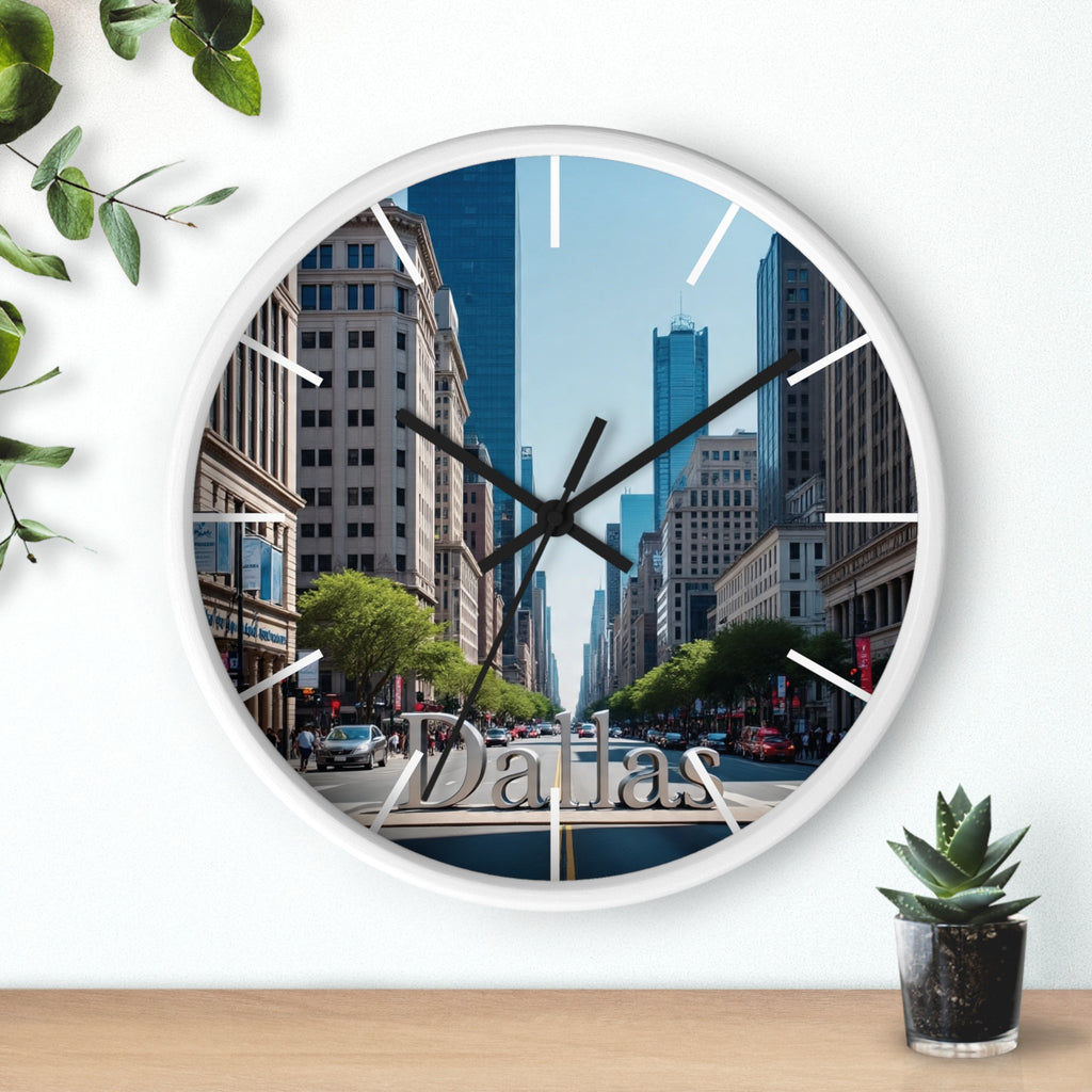 Dallas Cityscape Wall Clock - Urban Home Decor, Modern Wall Art, Gift for City Lovers, Office Decor, Dallas Souvenir