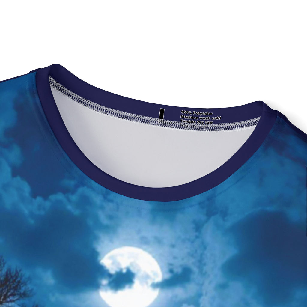 "Who Said Fear?" Full-Print T-Shirt — Night of Moon and Mystery