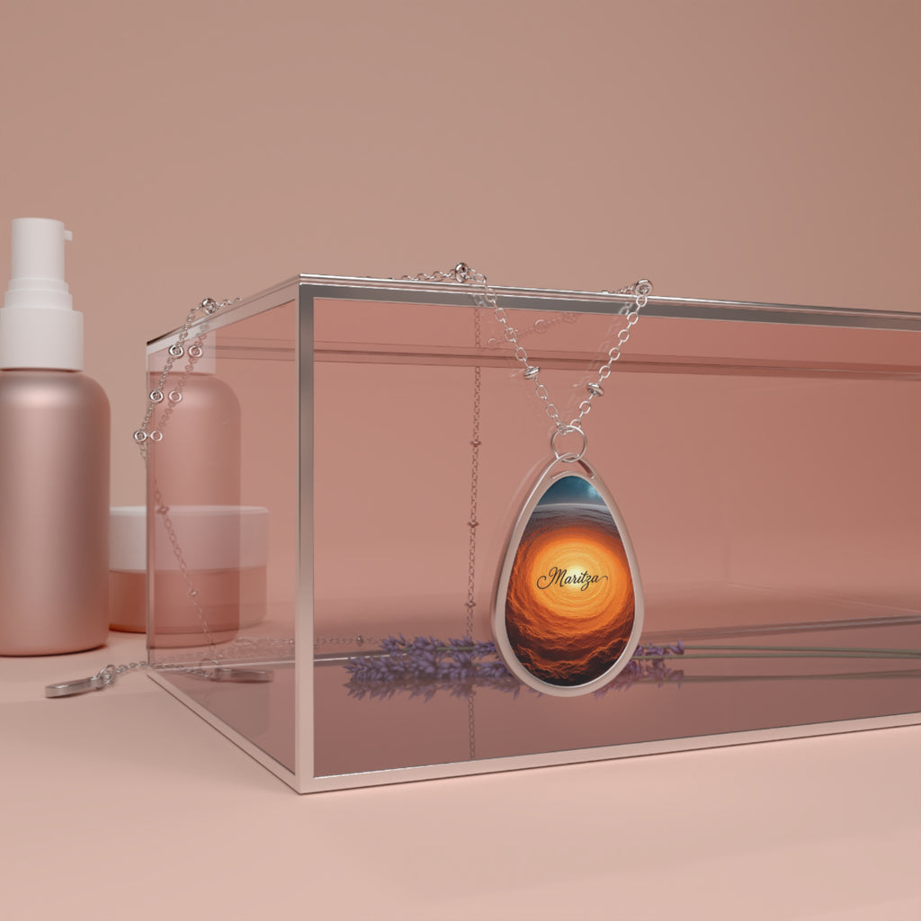 Personalized oval necklace, with the name 'Maritza ' Boho Jewelry, Gift for Her, Layering Necklace, Statement Accessory, Minimalist Pendant