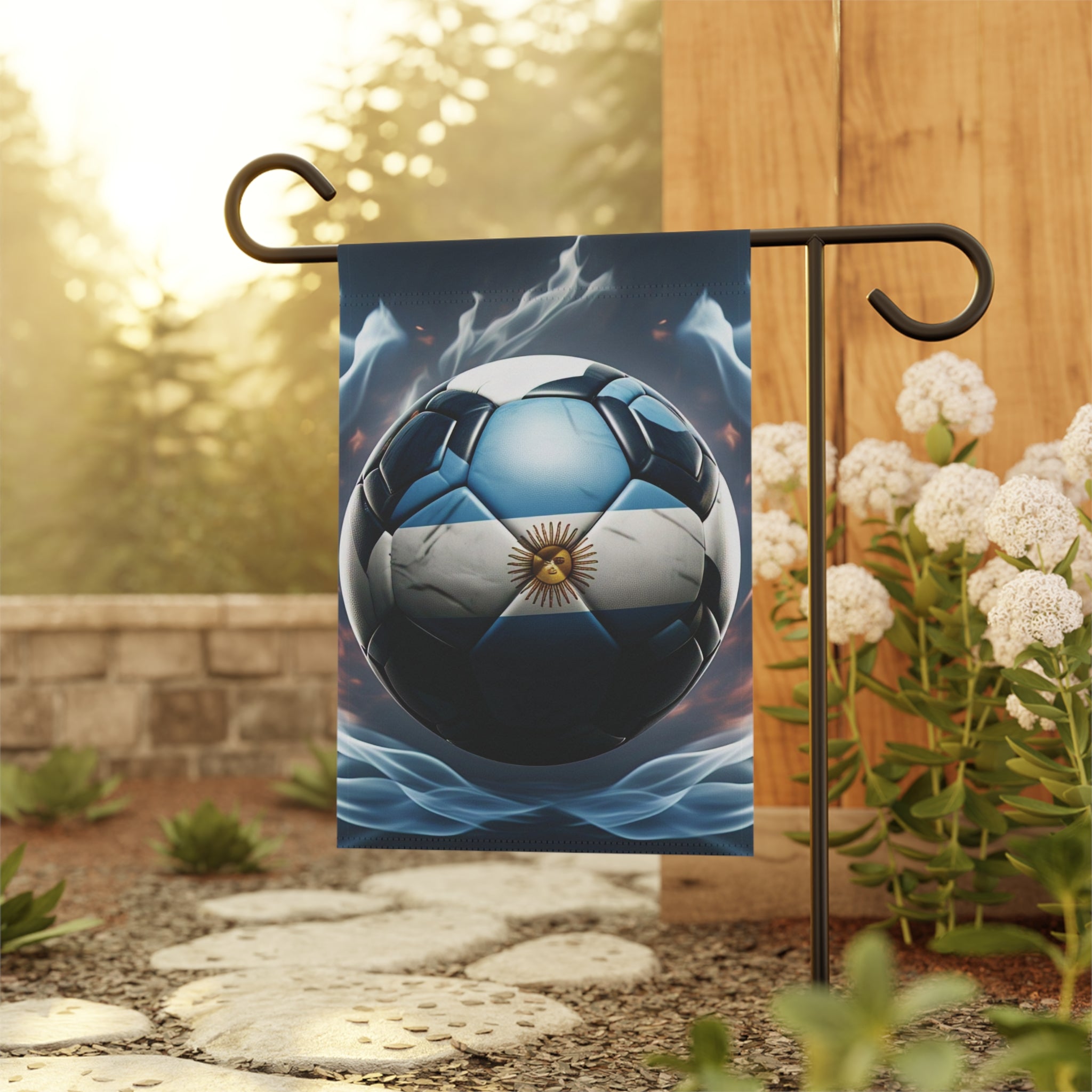 Argentina Soccer Ball Garden Flag – Football Fan Garden Banner