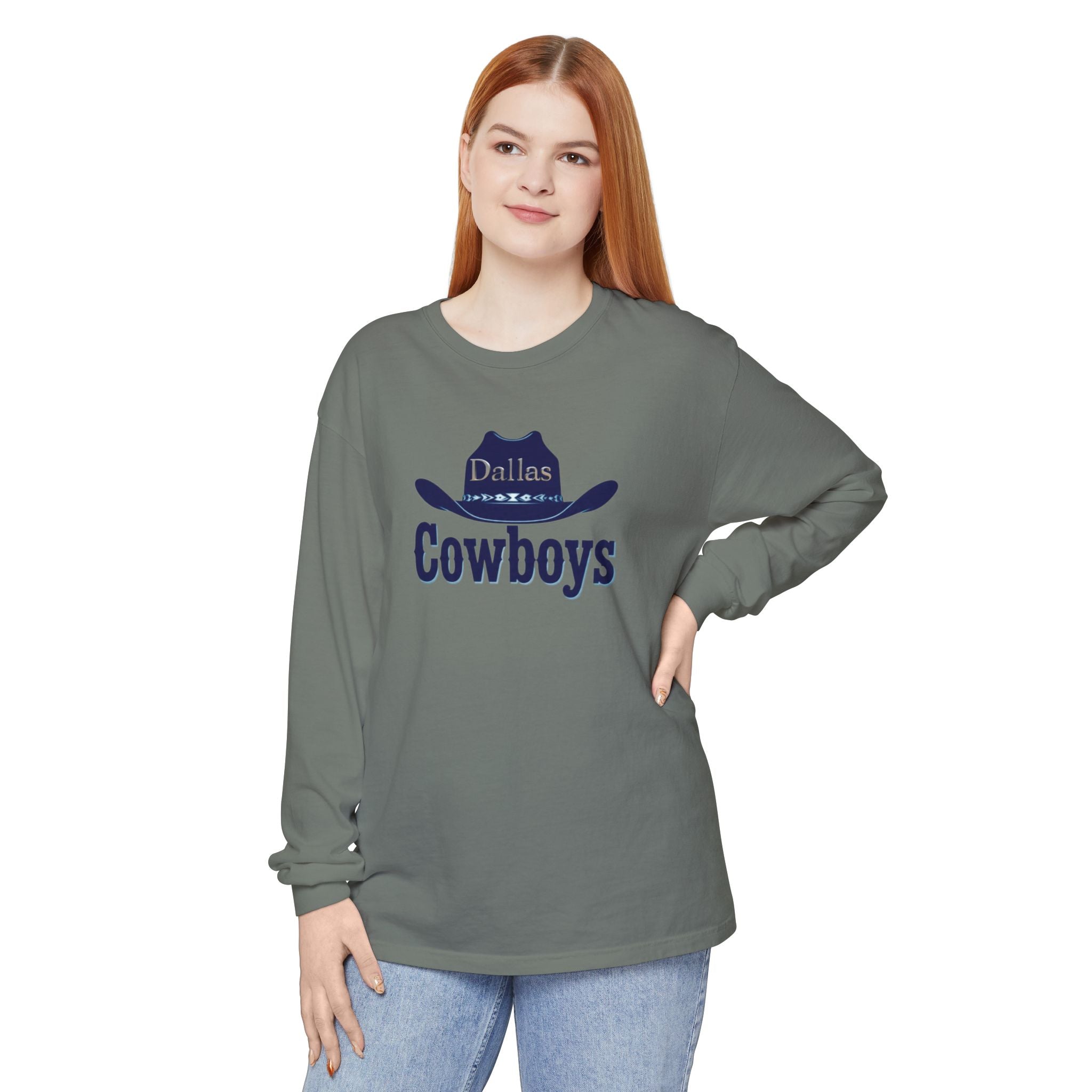 Cowboys Long Sleeve T-Shirt, Unisex Sports Tee, for Gift, Cowboy Hat Design