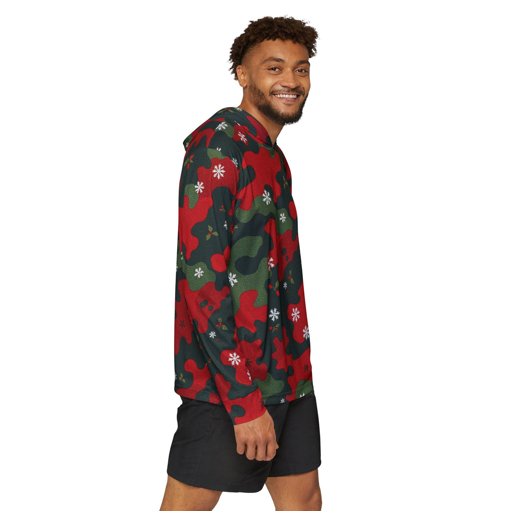 Holiday Camo Hoodie — Red & Green Christmas Patterned  Warmup Hoodie