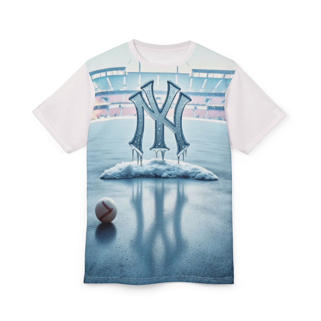 Unisex NY Ice Design Winter T-Shirt, perfect as a Christmas gift or comfortable casual wear.