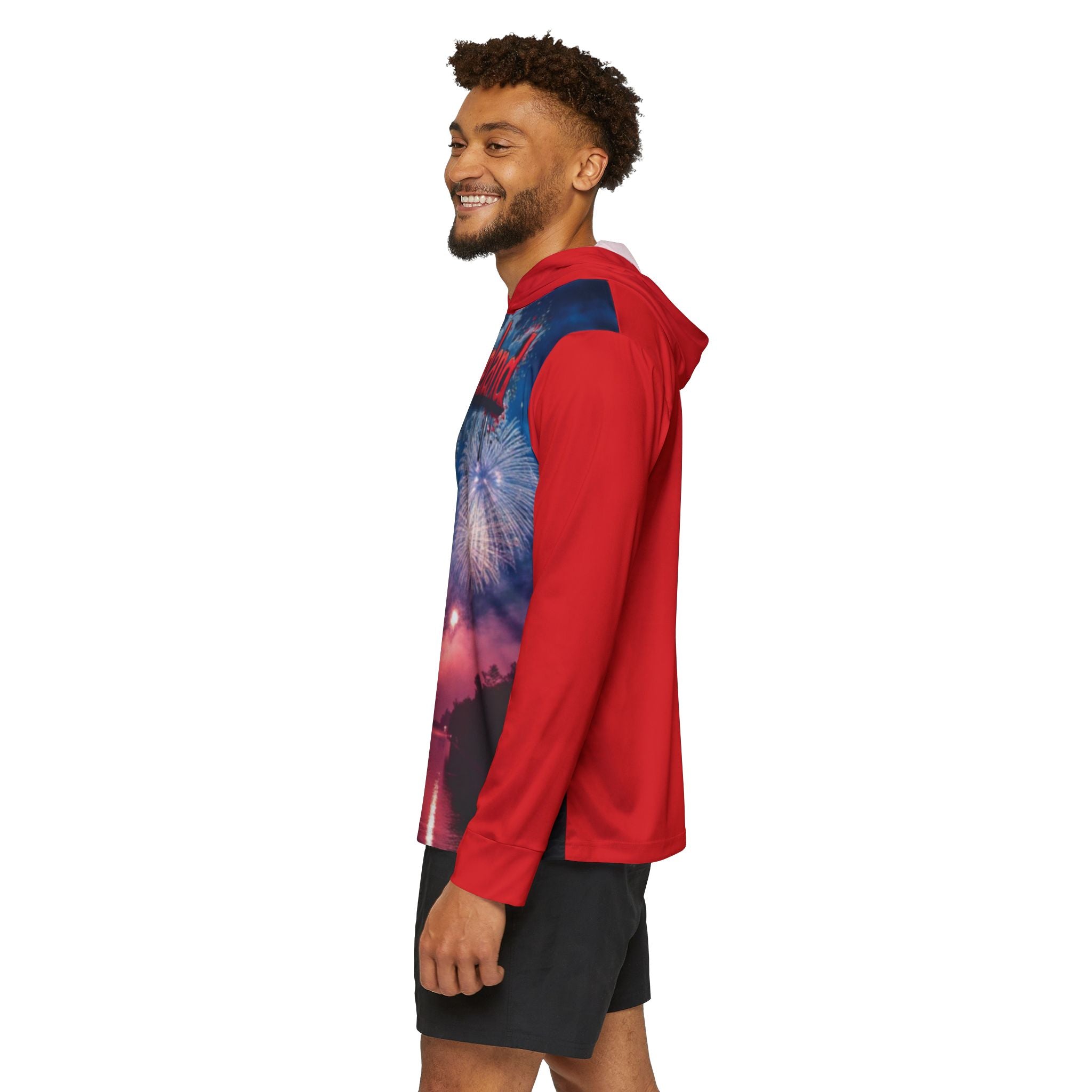 Cleveland Fireworks Hoodie — Men’s Red Sports Warmup Pullover
