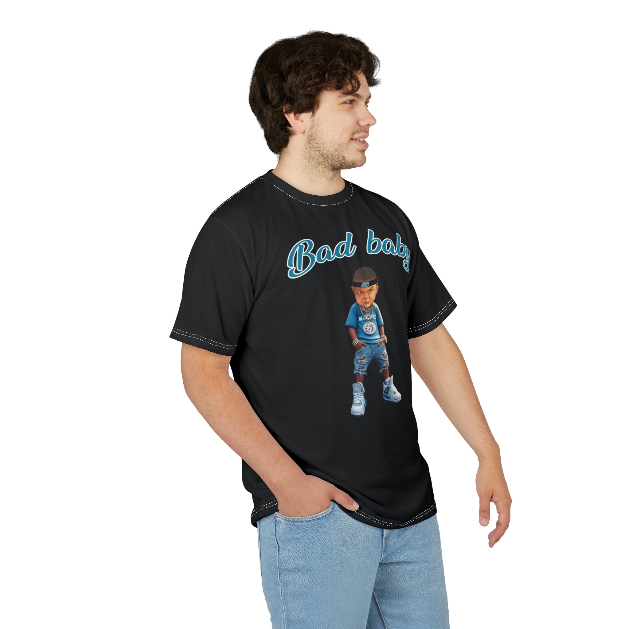 Cut &amp; Sew Men's Tee - Bad Baby Brand - Christmas Gift 