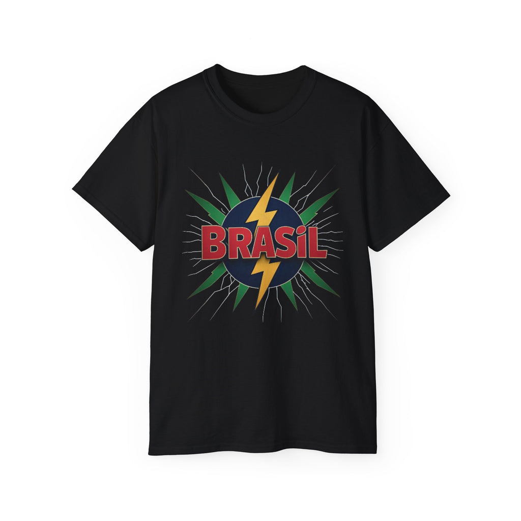 Brasil Tee - Camisa de algodão unissex vibrante para viajantes e comemorações