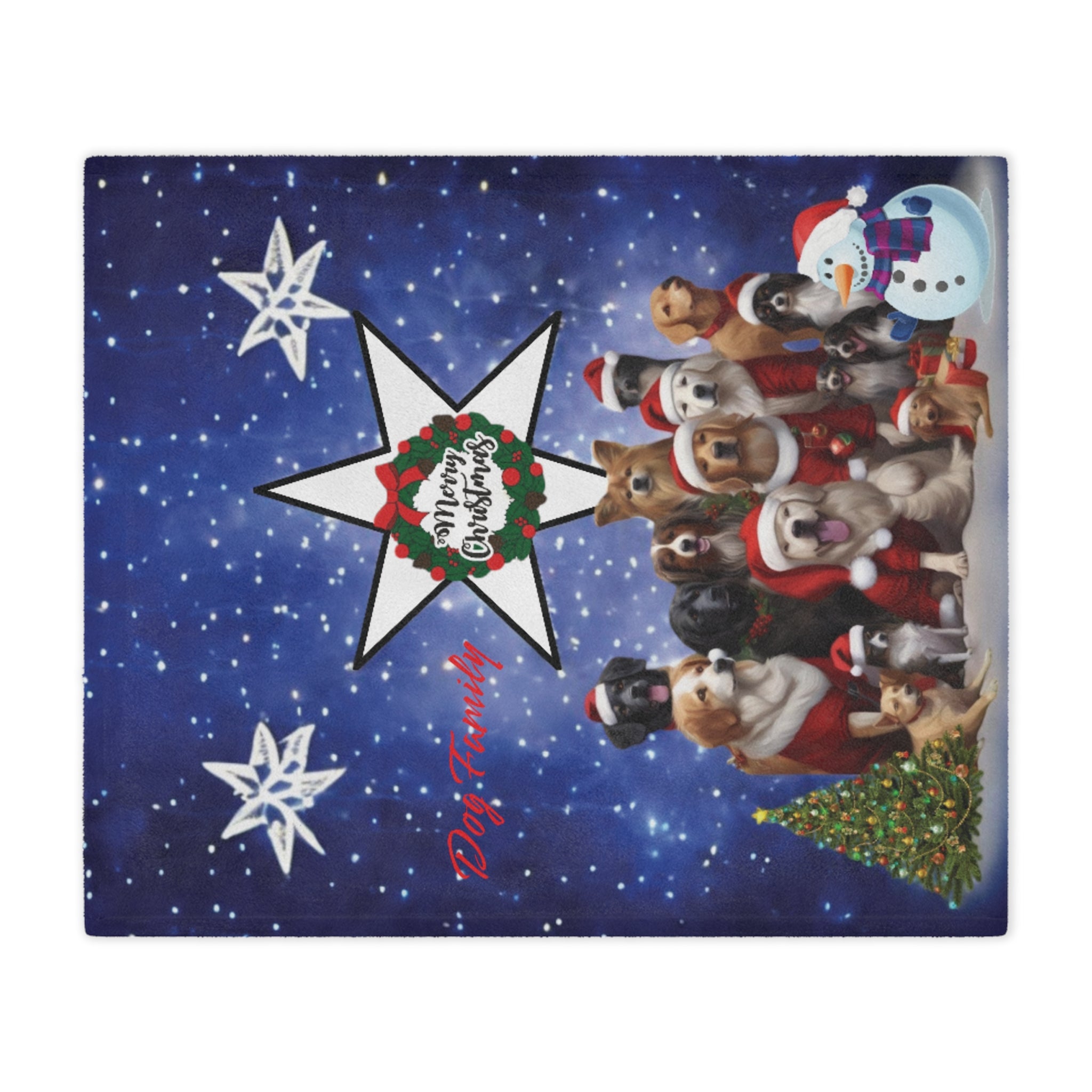 Microfiber Blanket - Cute Dogs Christmas Celebration