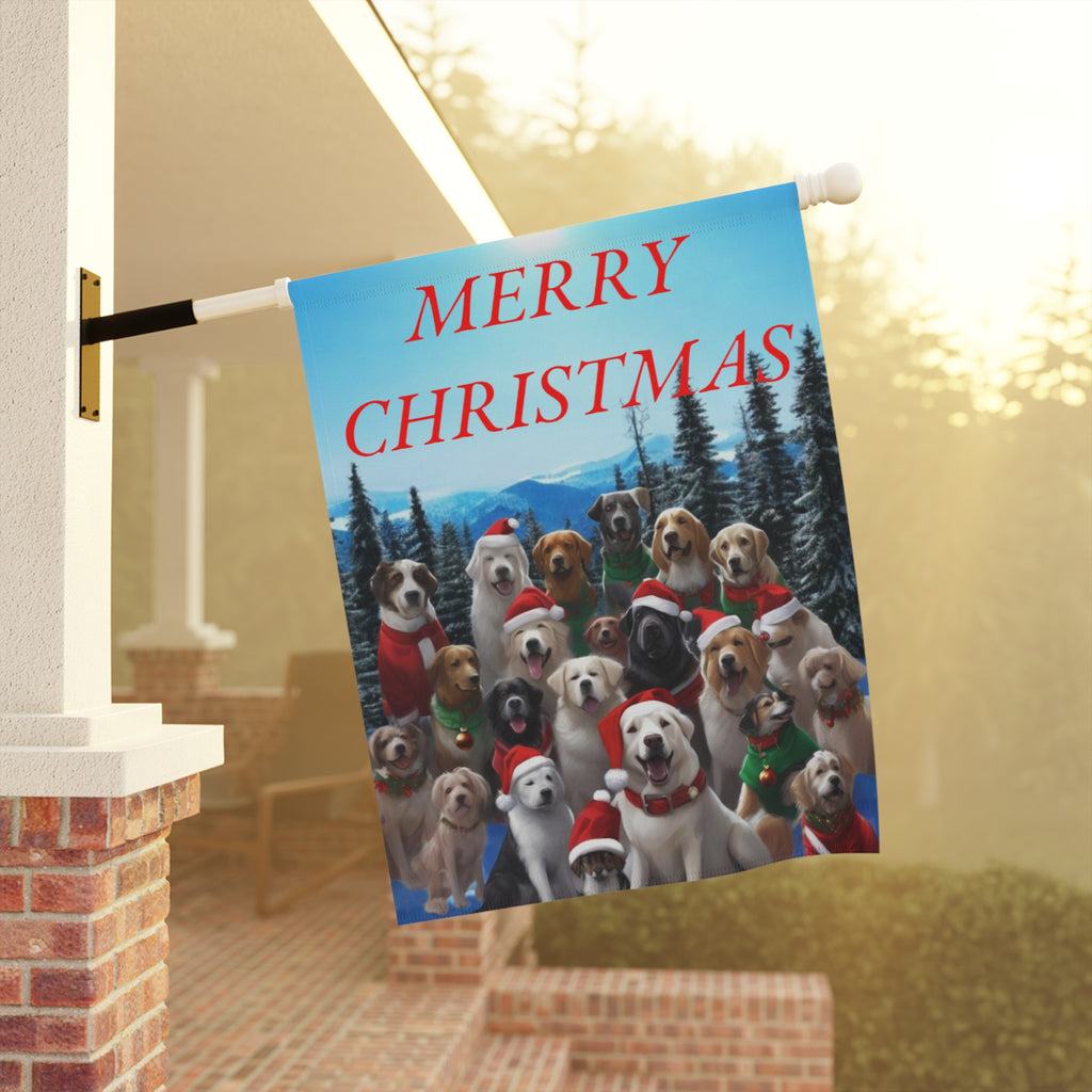 Garden Banner Christmas Dogs
