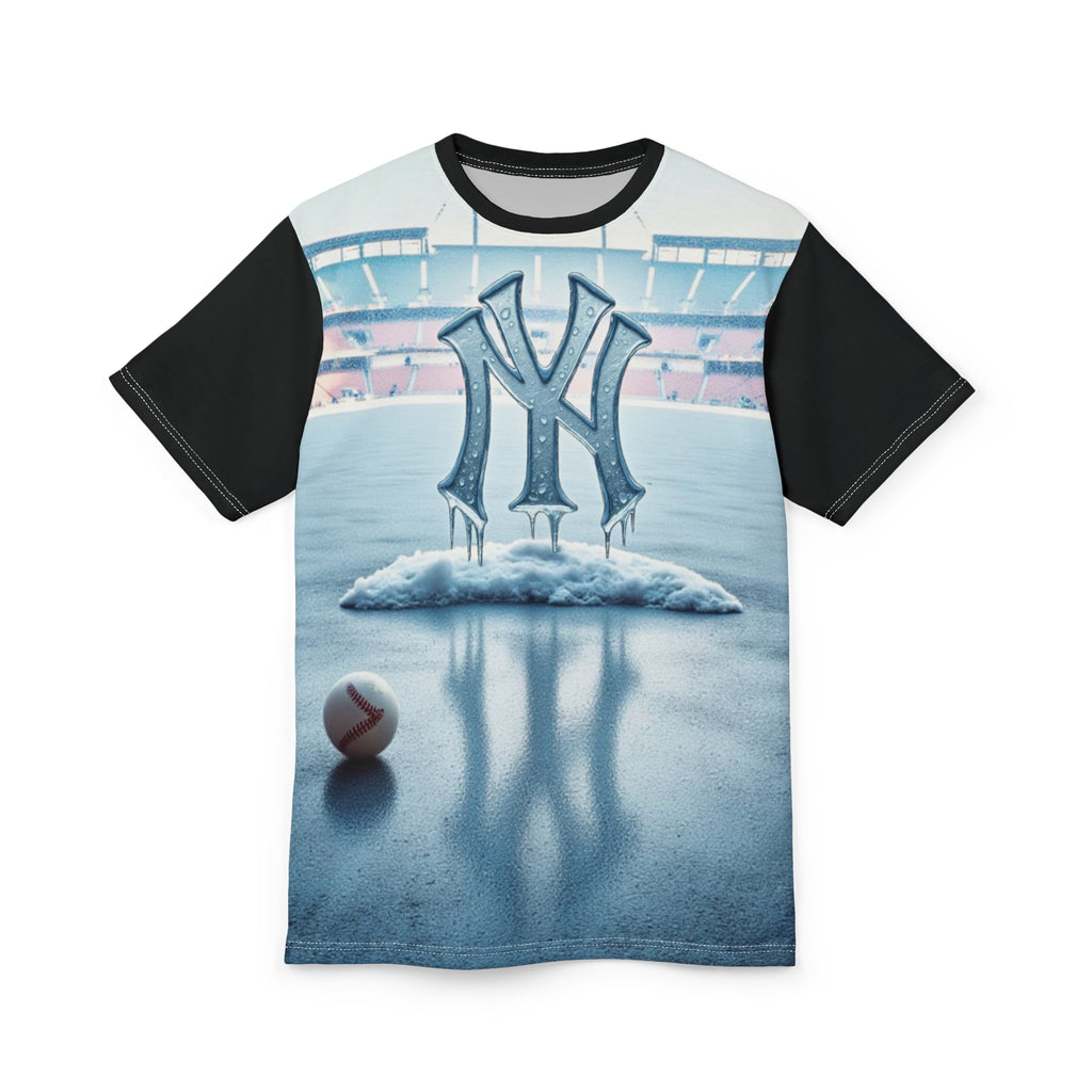 "NY Ice" T-shirt — Stadium design and ice cream logo. Perfect as a Christmas gift or for comfortable casual wear.