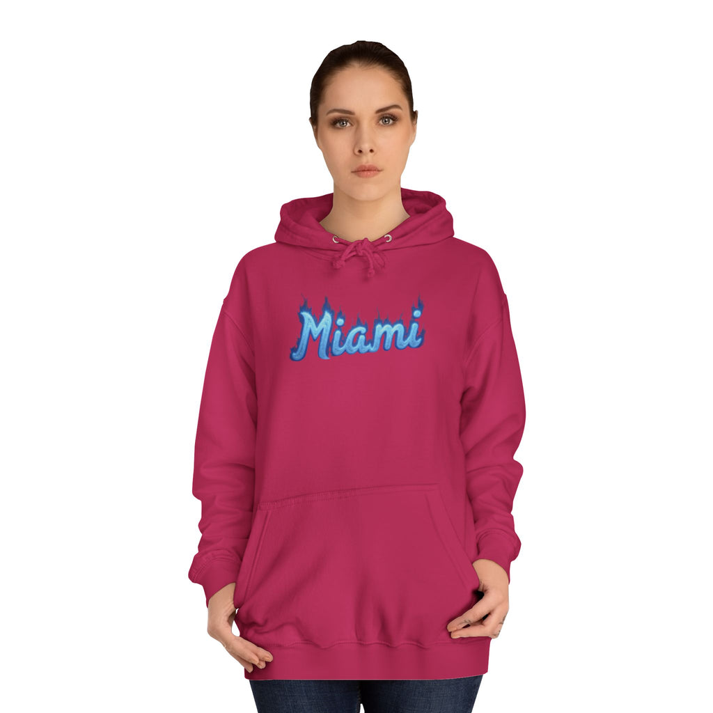 Miami Unisex College Hoodie - Cozy Campus Gear, College Student Apparel, Spring Break Style, Gift for Graduates