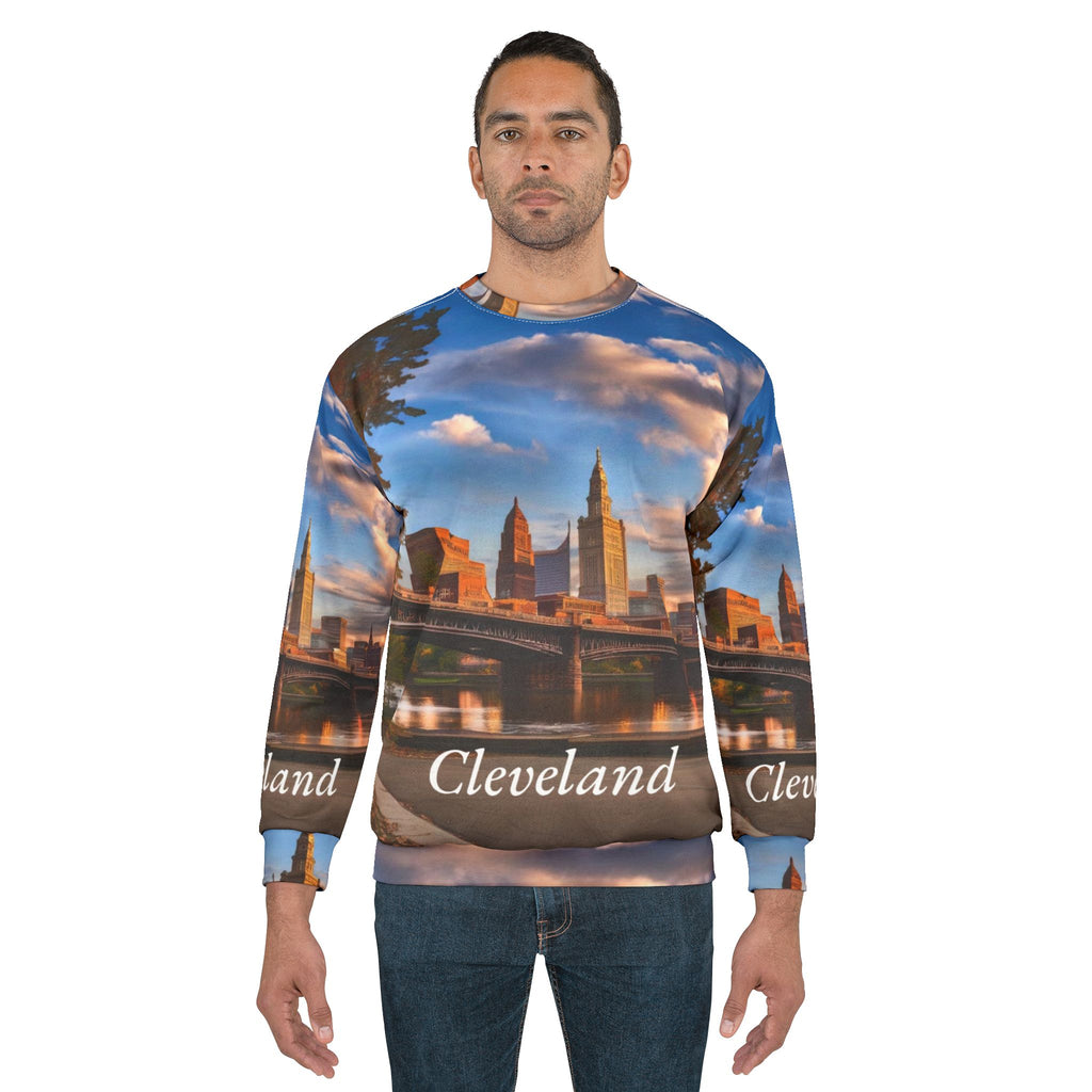 Cityscape Unisex Sweatshirt - Cleveland, Ohio Gift Idea