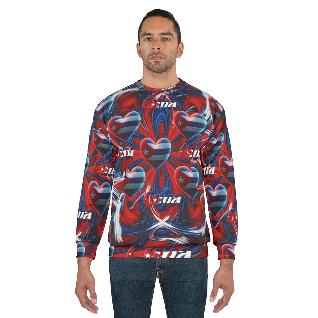 Sudadera de hombre con estampado cubano por todas partes: ¡mantente abrigado y con estilo!
