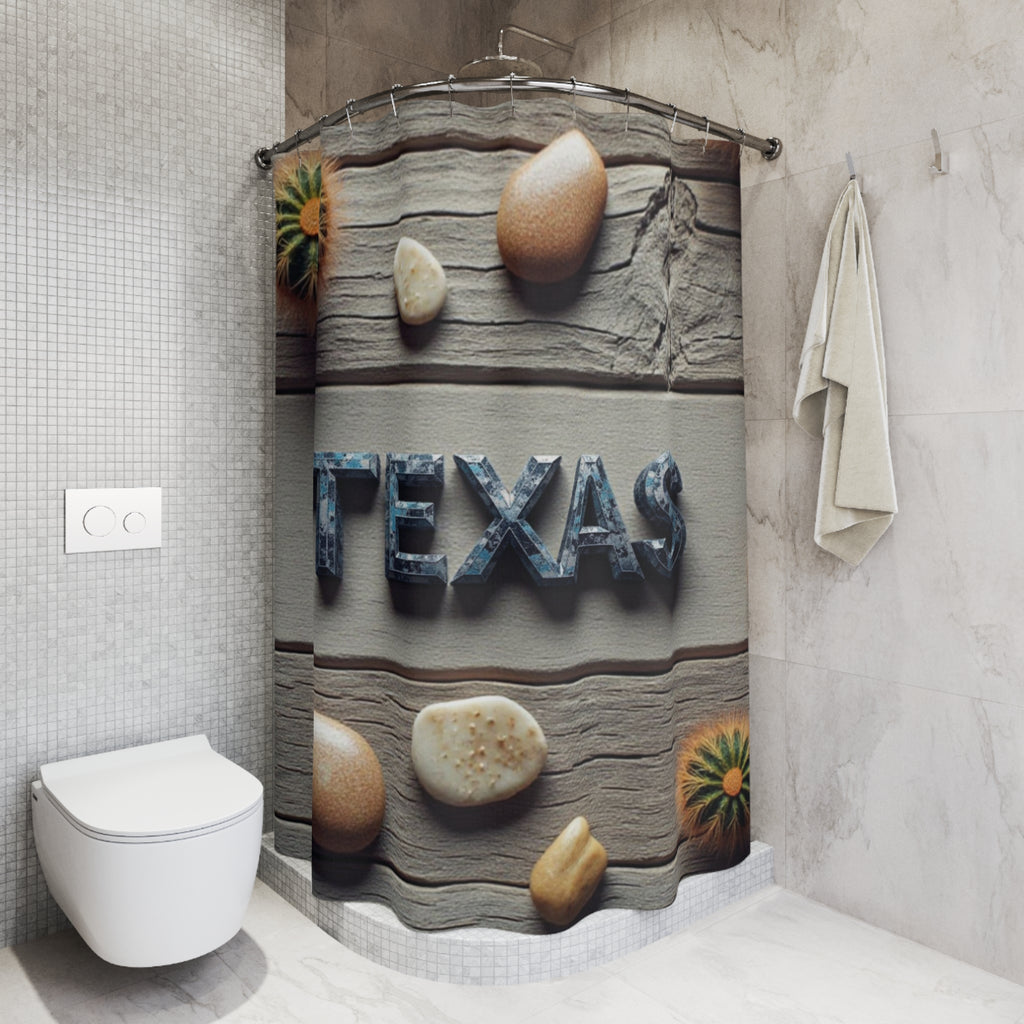 Texas-Themed Shower Curtain | Rustic Decor, Bathroom Accessories, Home Design, Gift for Texans, Southwestern Style