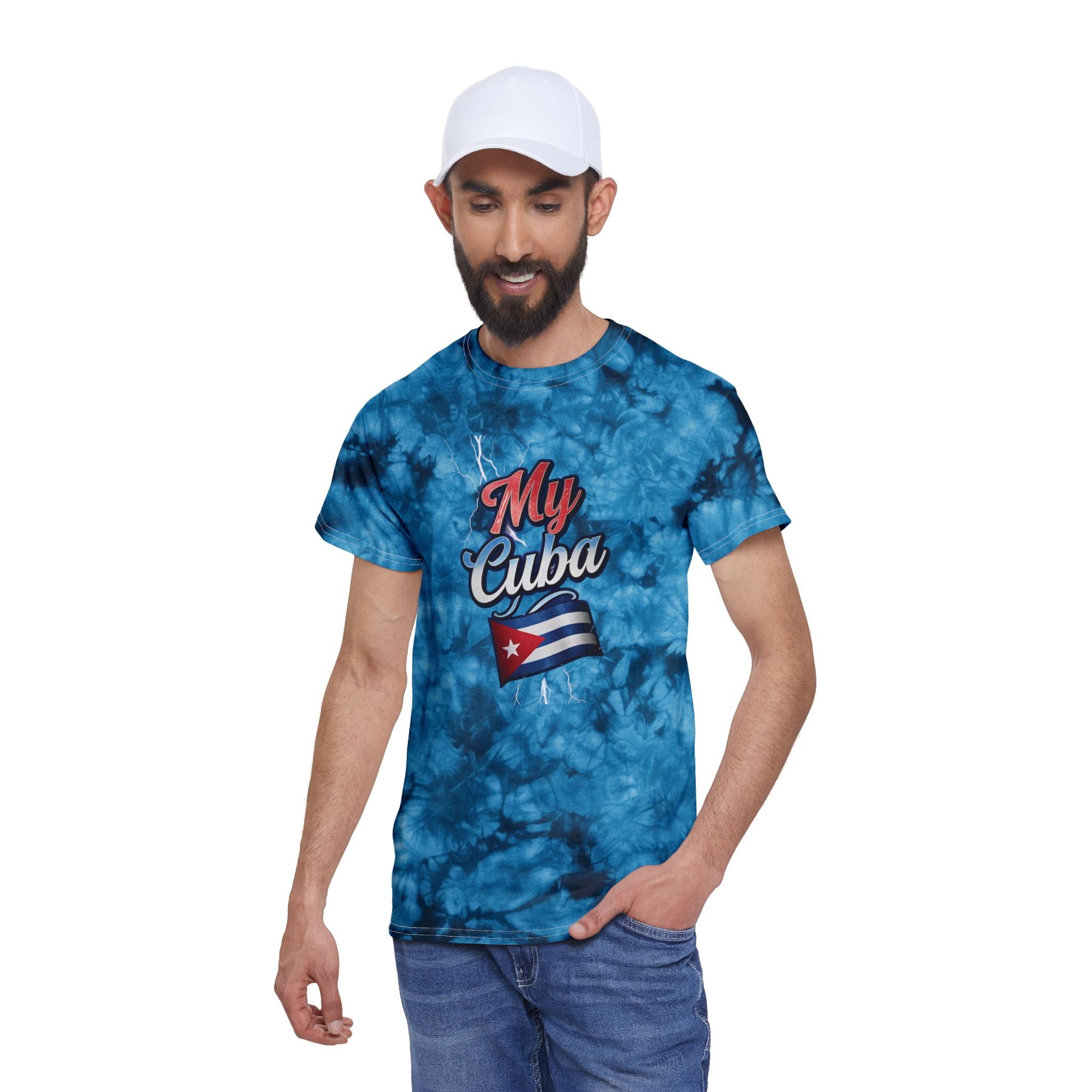 Camiseta tie-dye, camisa de cristales con diseño cubano - Inspirada en los años 60 y 90