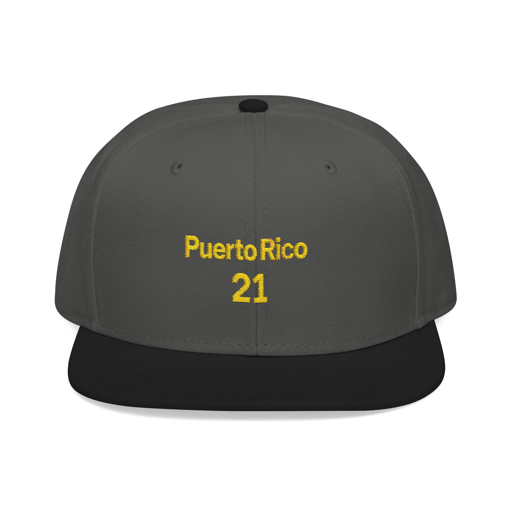 Gorra Snapback bordada Puerto Rico 21: una gorra elegante para los fanáticos del deporte o para uso casual