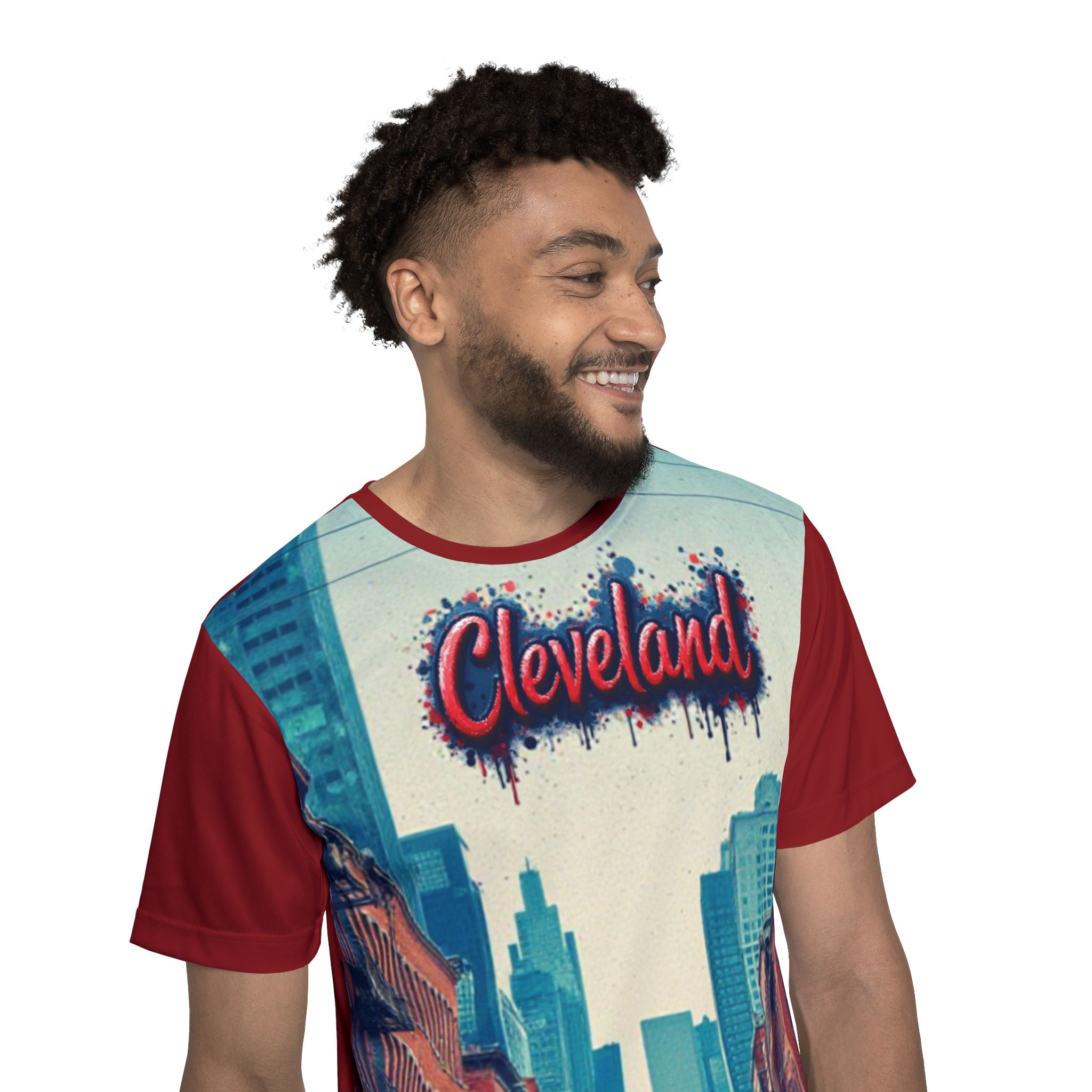 Cleveland Cityscape Men's Sports Jersey — Vintage Urban Crew Tee