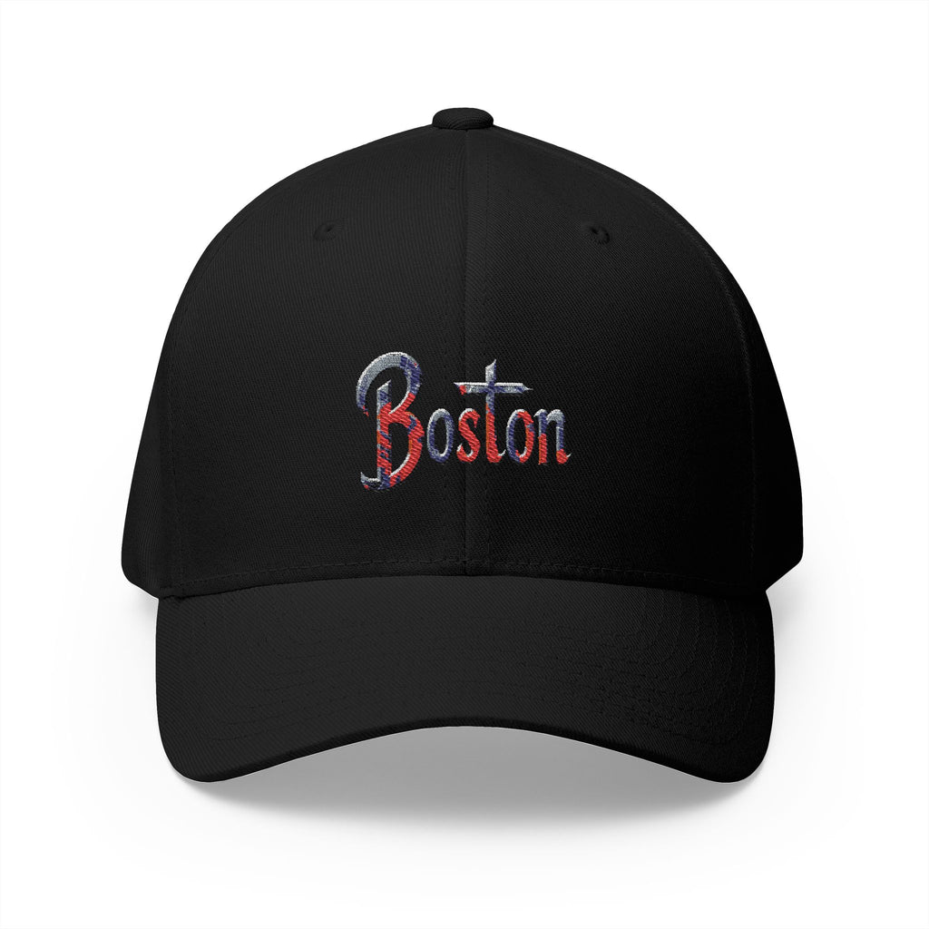 Boston Embroidered Cap — Patriotic Script Baseball Hat