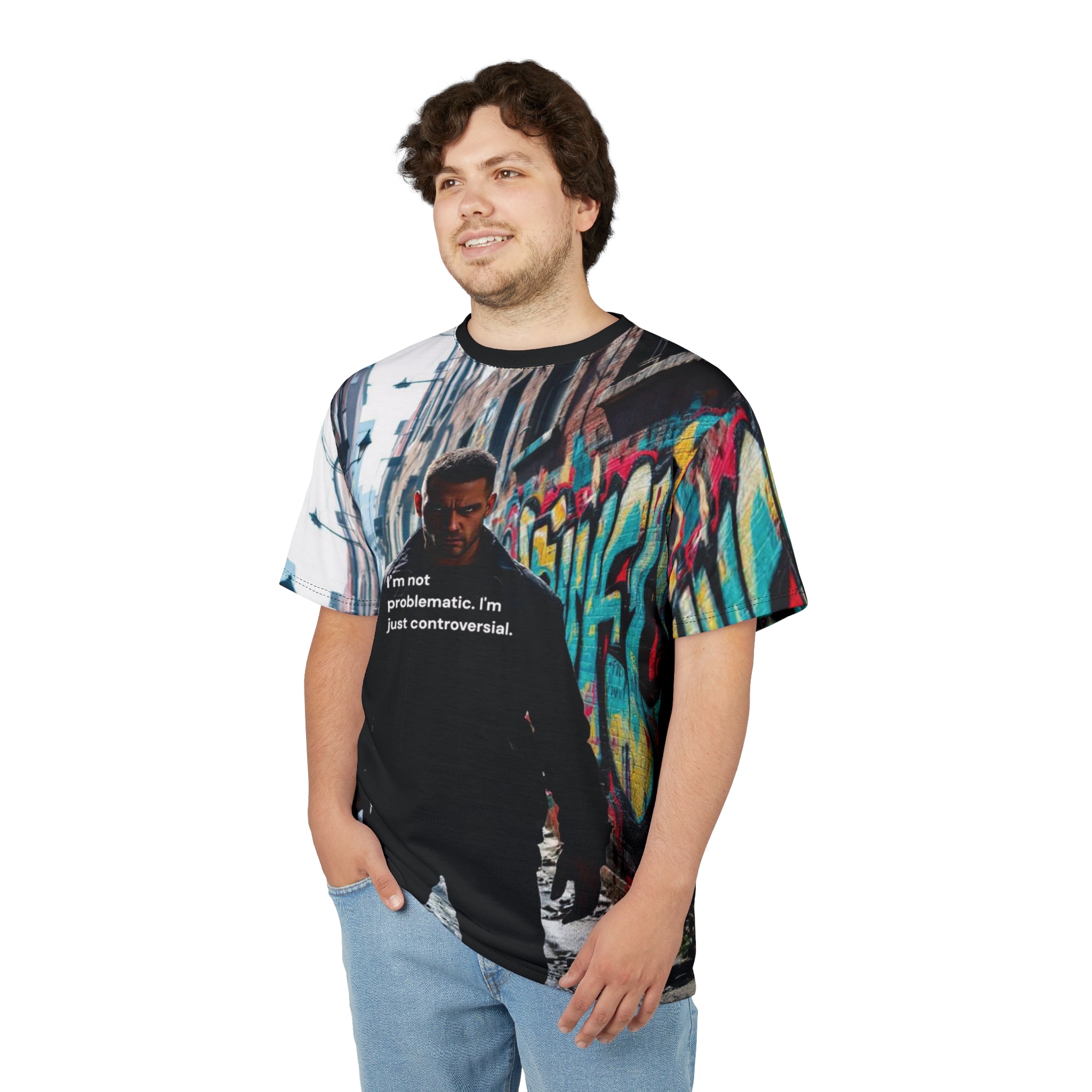 Full Print T-shirt "I'm Just Controversial" - Edgy Urban Style
