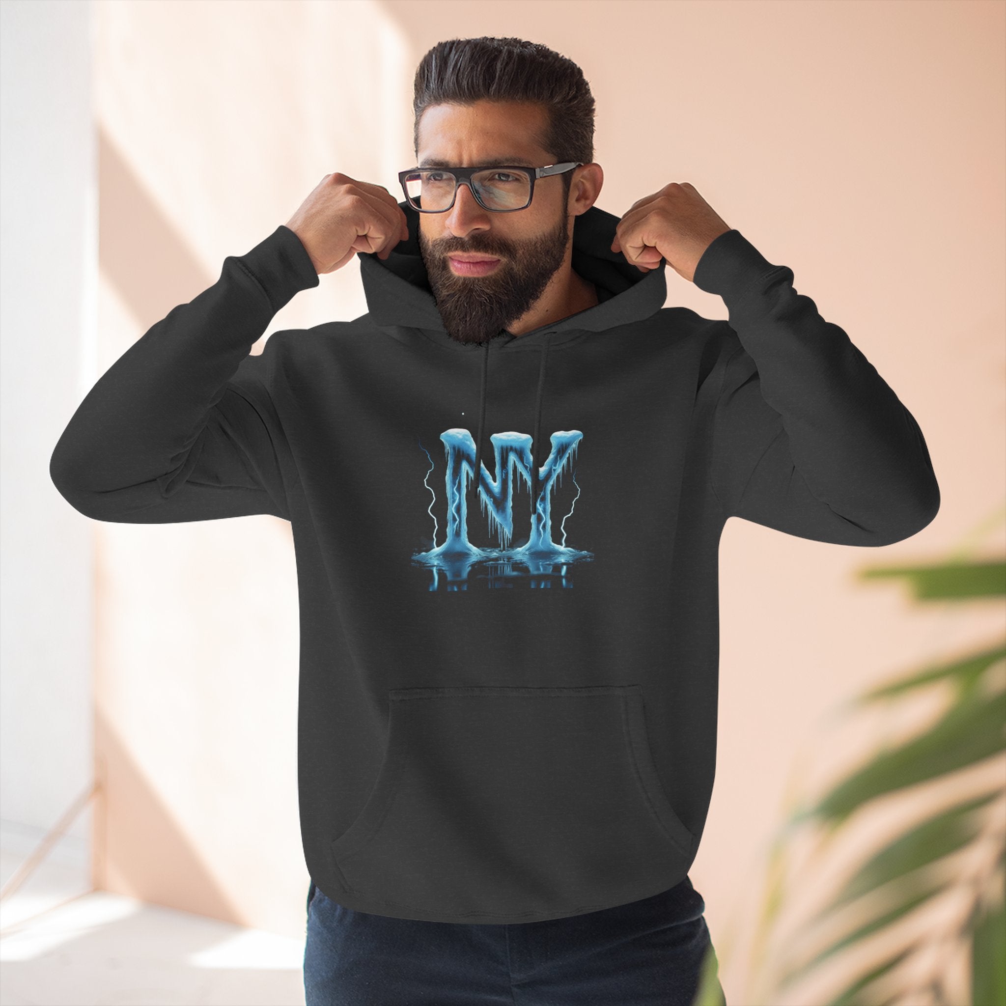 Fleece Hoodie with NY Graphic, Cozy Sweatshirt for Everyday Wear, Stylish Gift for Him/Her, Perfect for Winter, Streetwear Apparel